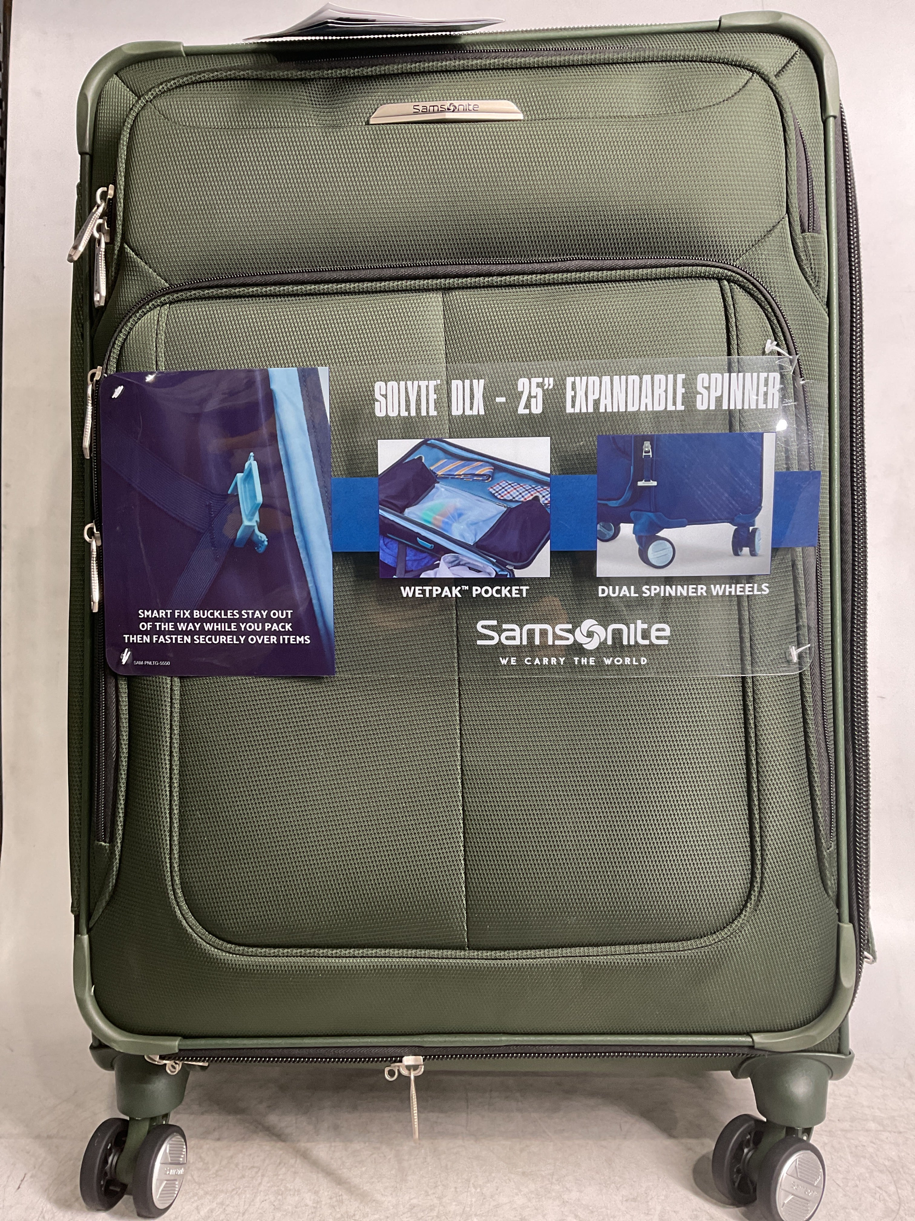 Samsonite SoLyte DLX 25-Inch Expandable Spinner ( Cedar Green , Checked-Medium 25-Inch ) Cedar Green Checked Medium 25 Inch U2