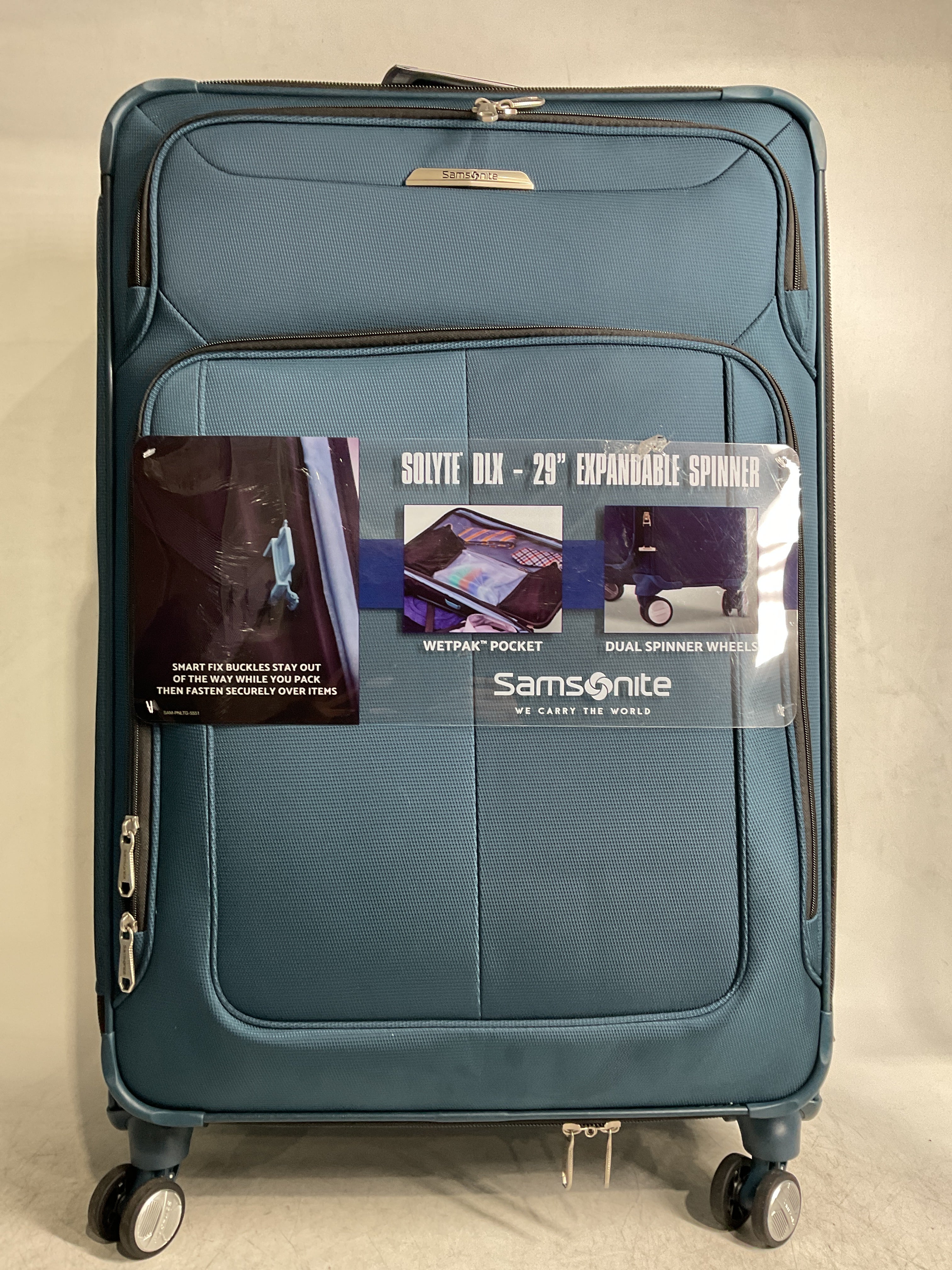 Samsonite SoLyte DLX 29-Inch Expandable Spinner ( Mediterranean Blue , Checked-Large 29-Inch ) Mediterranean Blue Checked Large 29 Inch U2