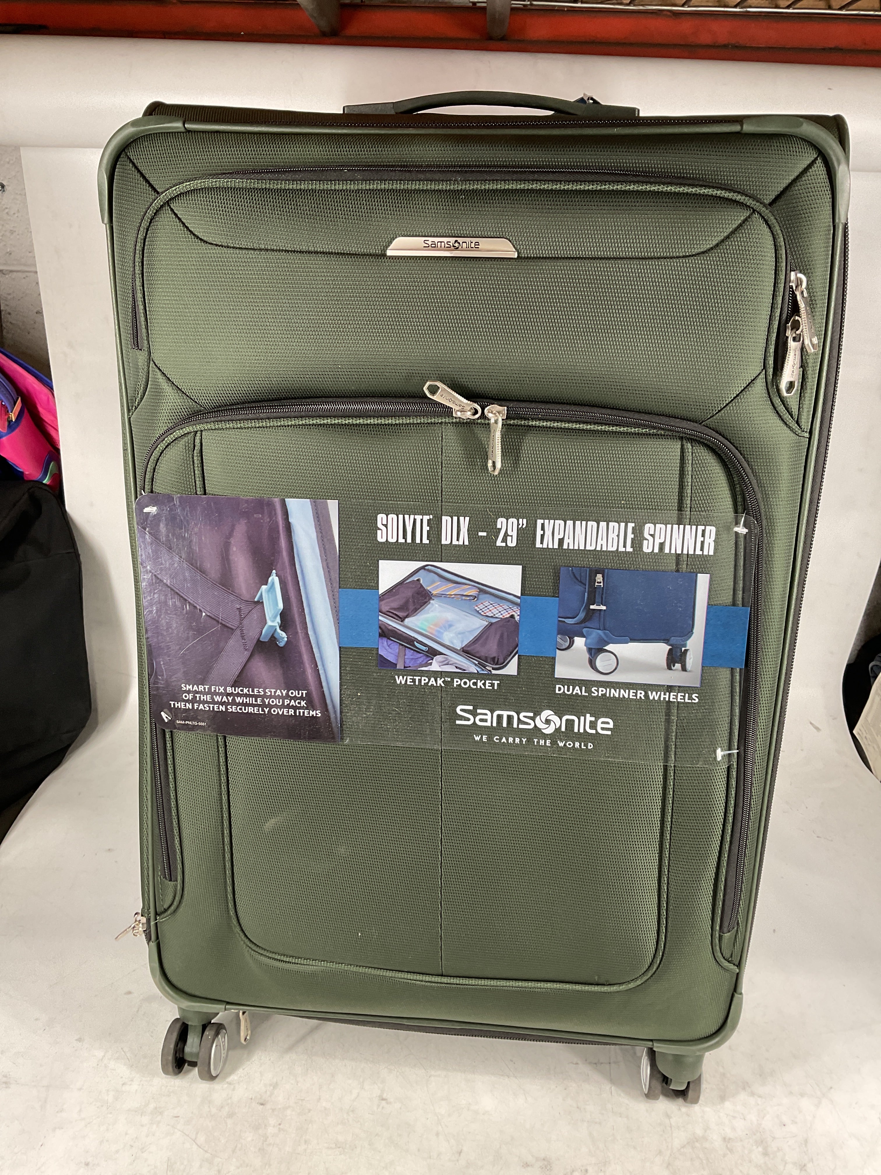 Samsonite SoLyte DLX 29-Inch Expandable Spinner Cedar Green Checked Large 29 Inch U4
