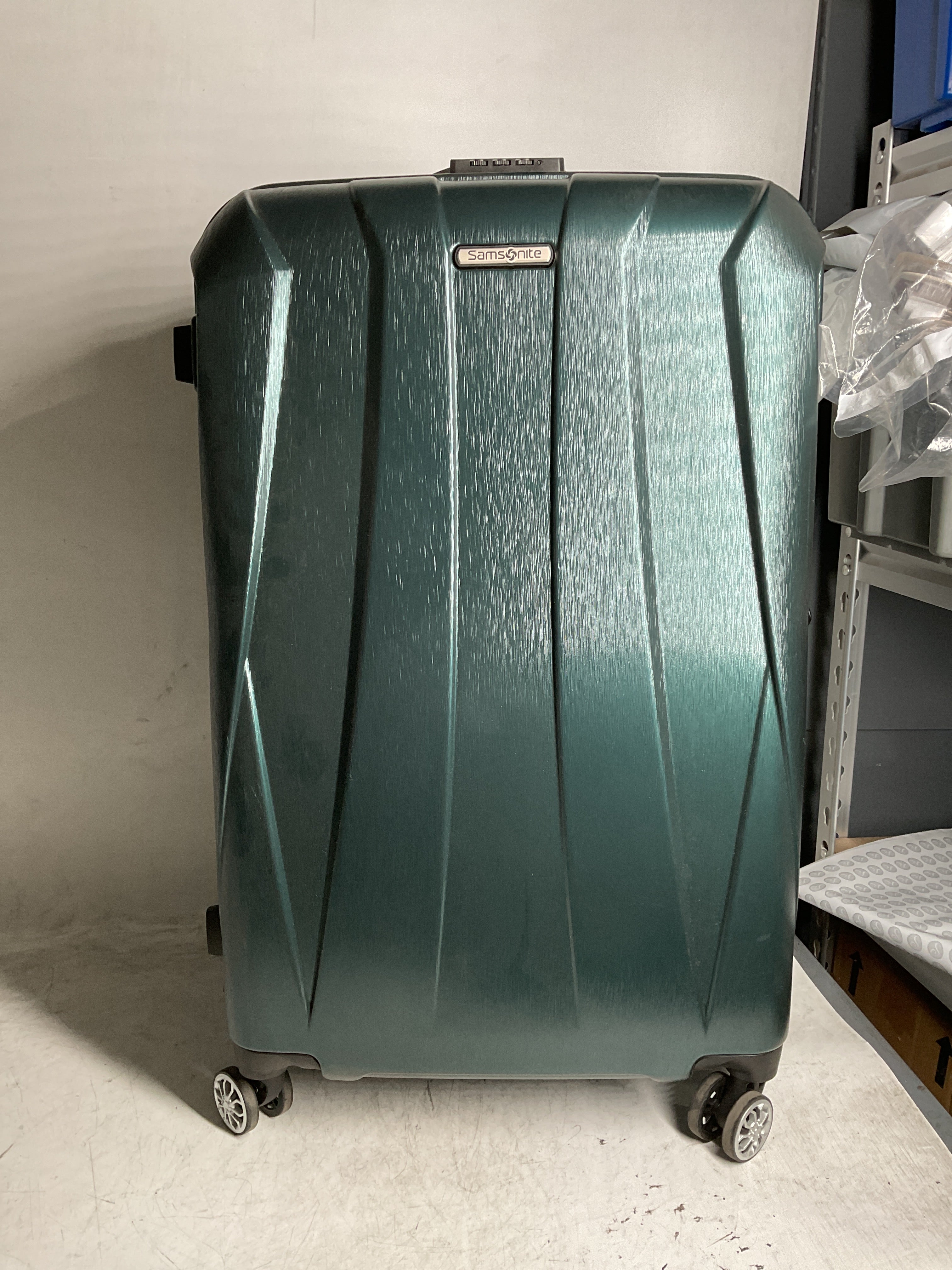 Samsonite Centric 2 Expandable Hardside Luggage Set with Dual Spinner Wheels ( Emerald Green , Checked-Medium 24-Inch ) Emerald Green Checked Medium 24 Inch U1