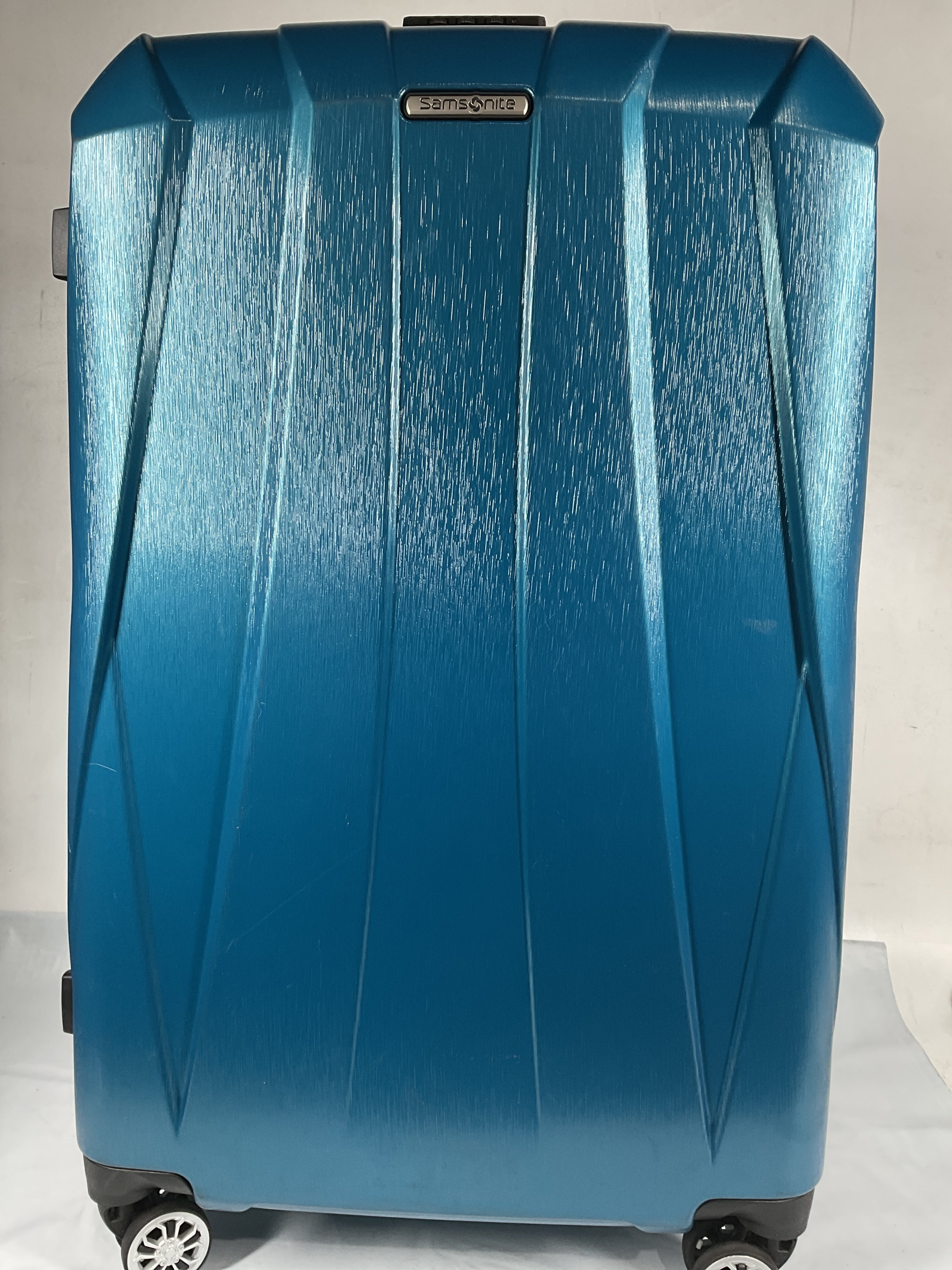 Samsonite Centric 2 Expandable Hardside Luggage Set with Dual Spinner Wheels ( Caribbean Blue , Checked-Medium 24-Inch ) Caribbean Blue Checked Medium 24 Inch U1