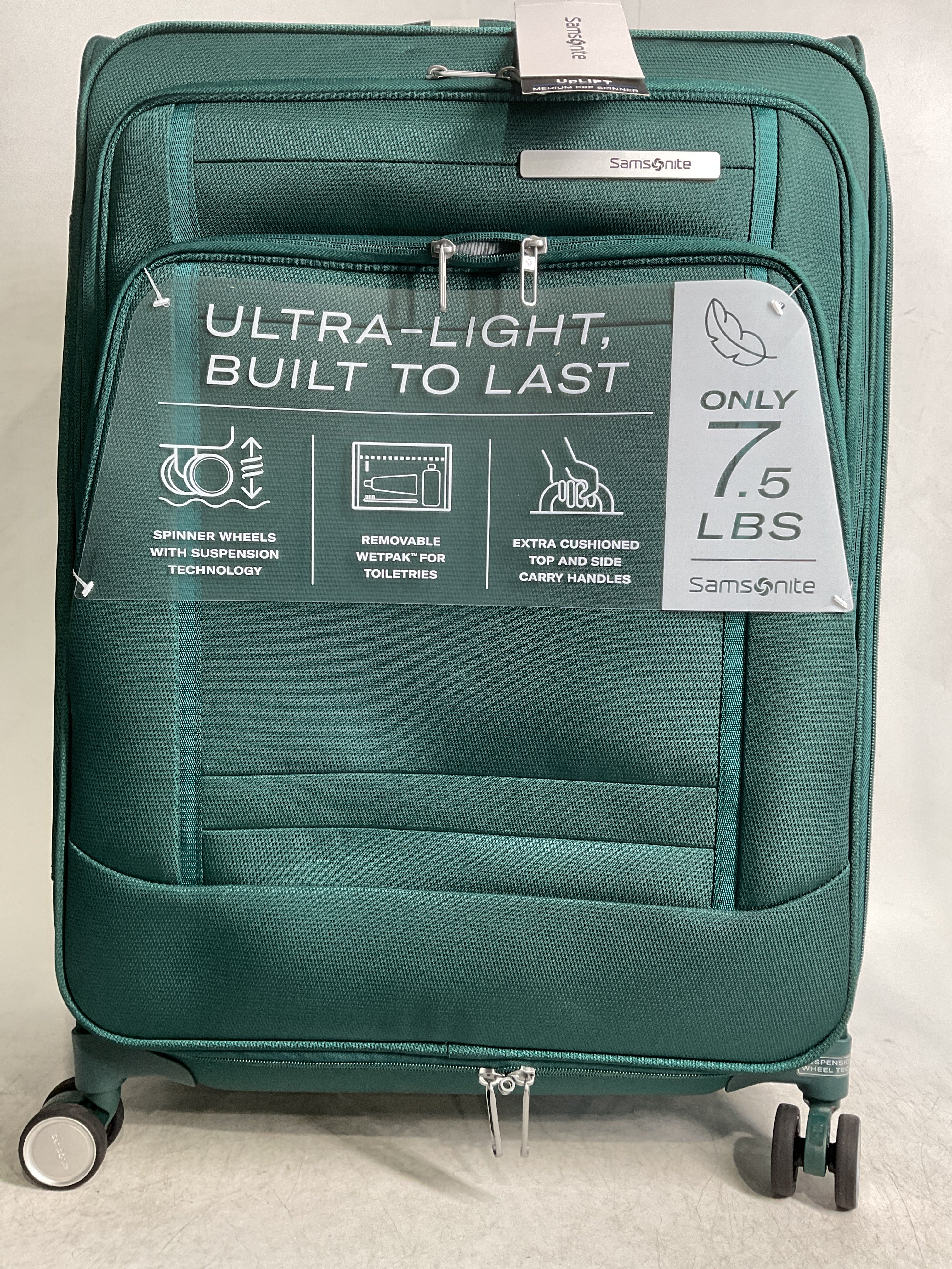 Samsonite UpLIFT Lightweight Softside Expandable Luggage ( Emerald Green , Medium Checked ) Emerald Green Medium Checked U1