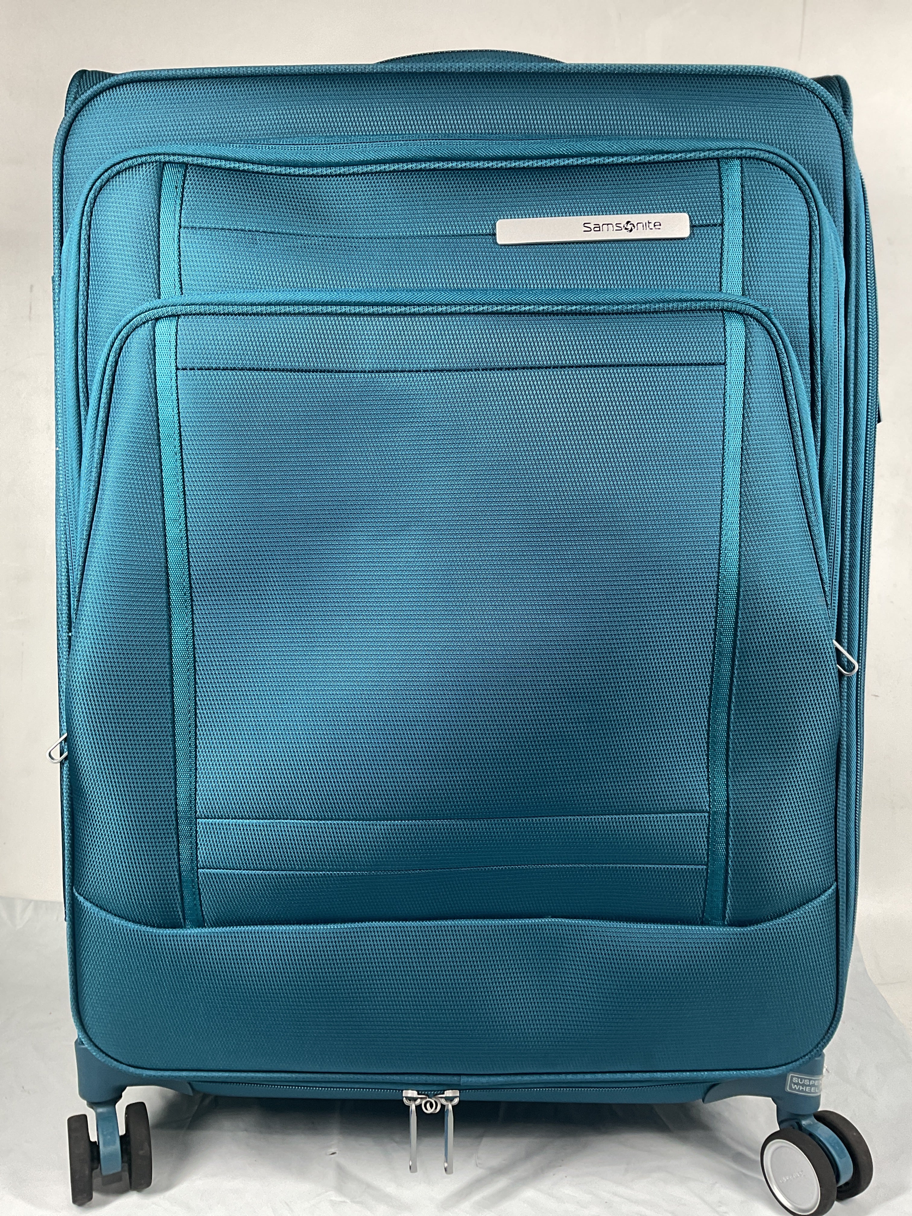Samsonite UpLIFT Lightweight Softside Expandable Luggage ( Cerulean Blue , Medium Checked ) Cerulean Blue Medium Checked U1
