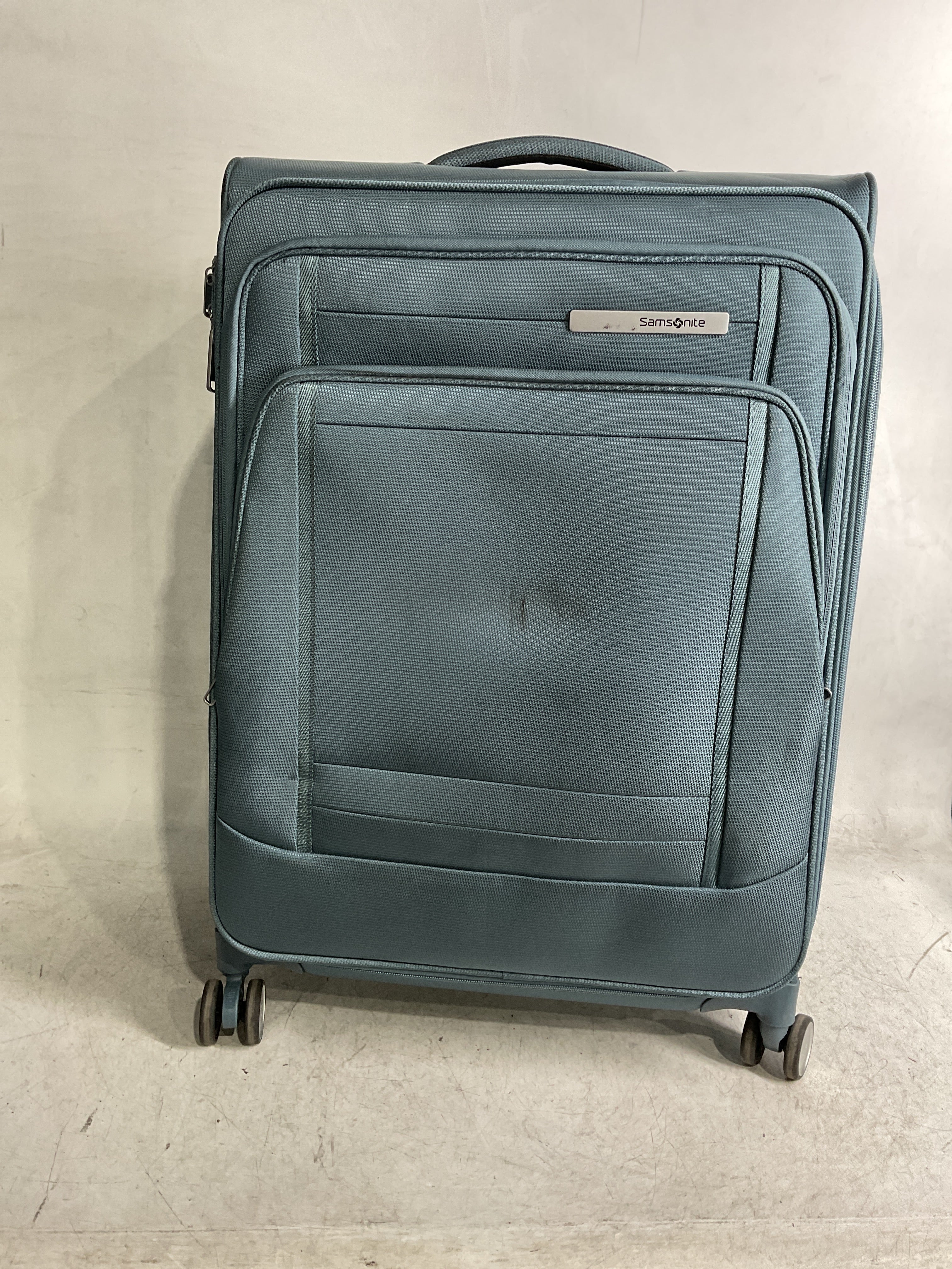 Samsonite UpLIFT Lightweight Softside Expandable Luggage ( Elemental Blue , Medium Checked ) Elemental Blue Medium Checked U2