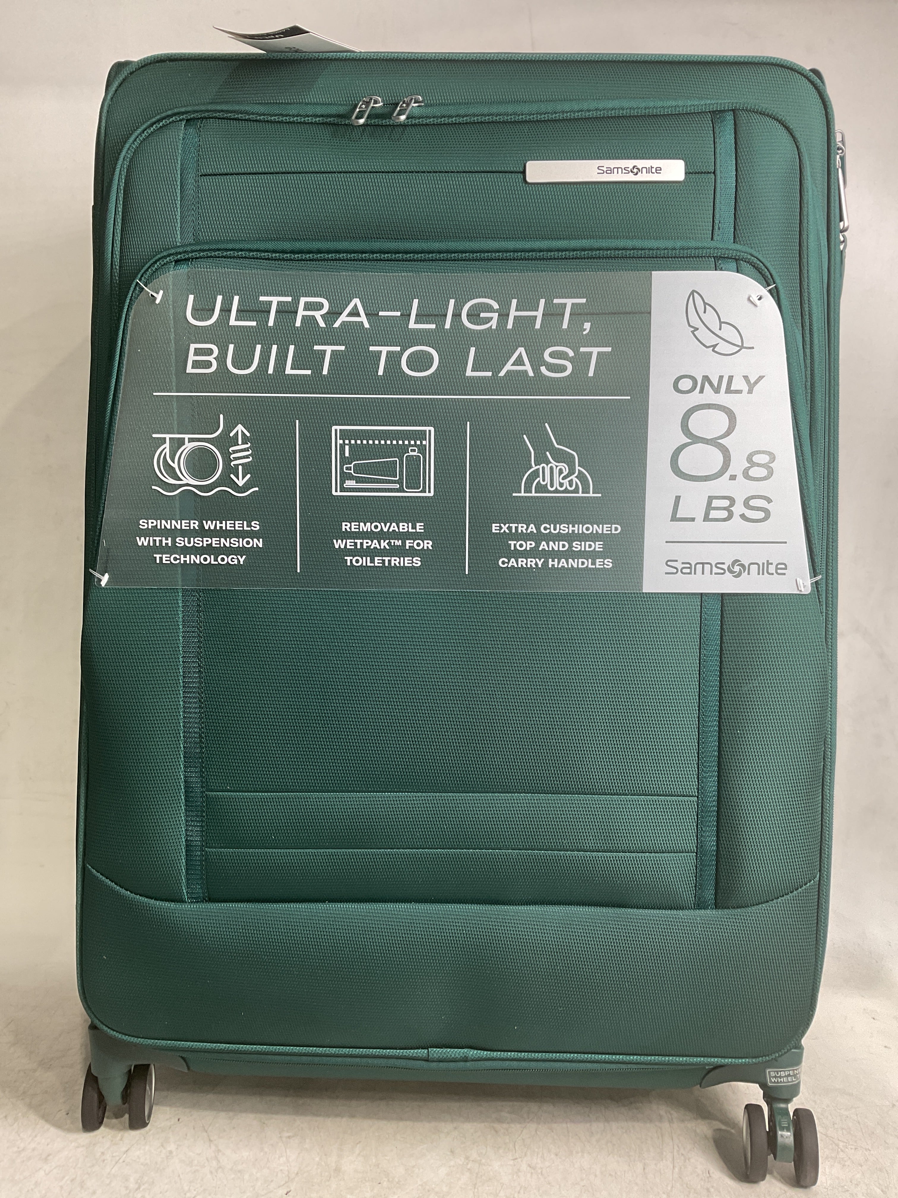 Samsonite UpLIFT Lightweight Softside Expandable Luggage ( Emerald Green , Large Checked ) Emerald Green Large Checked U1