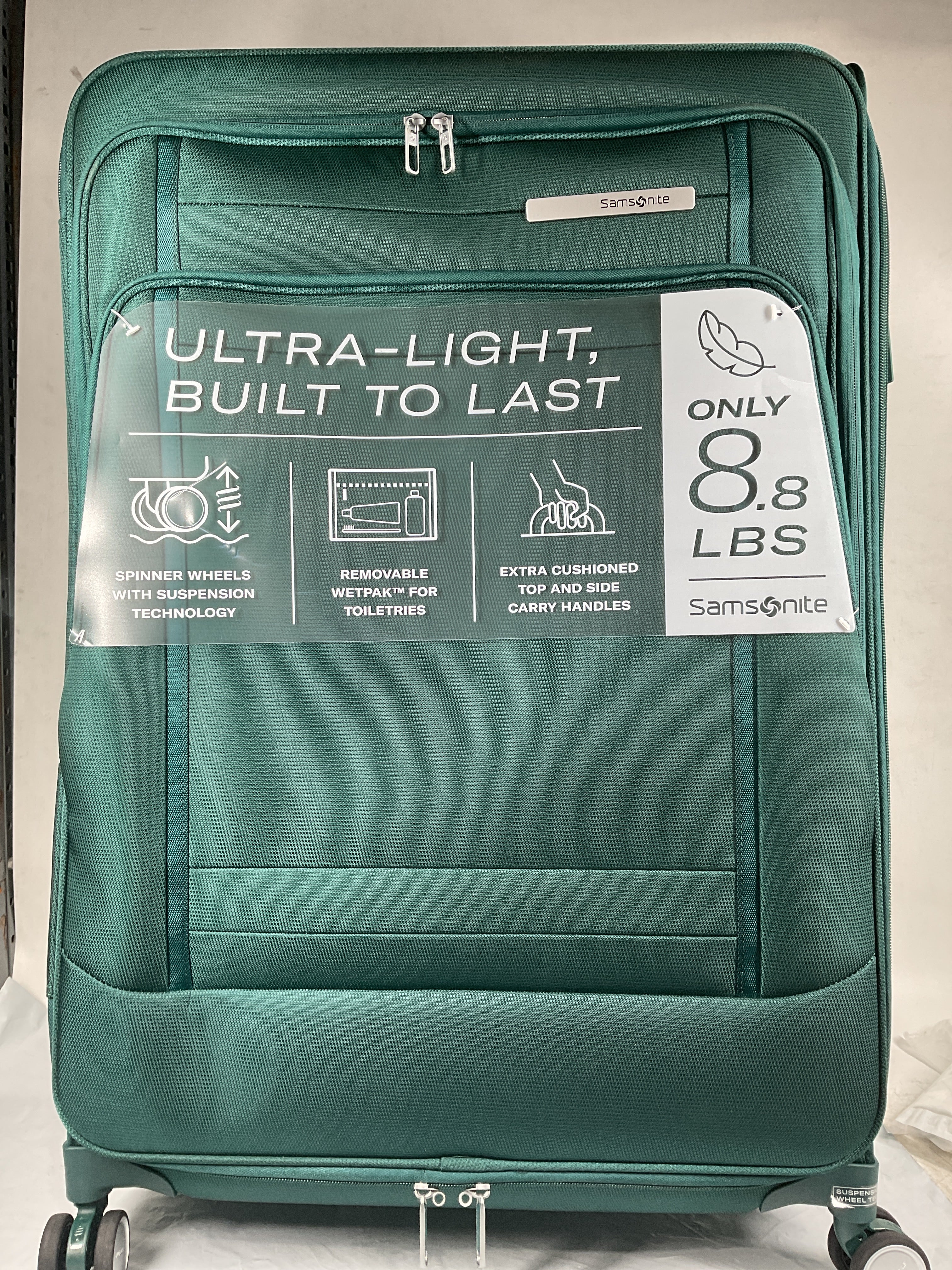 Samsonite UpLIFT Lightweight Softside Expandable Luggage ( Emerald Green , Large Checked ) Emerald Green Large Checked U6