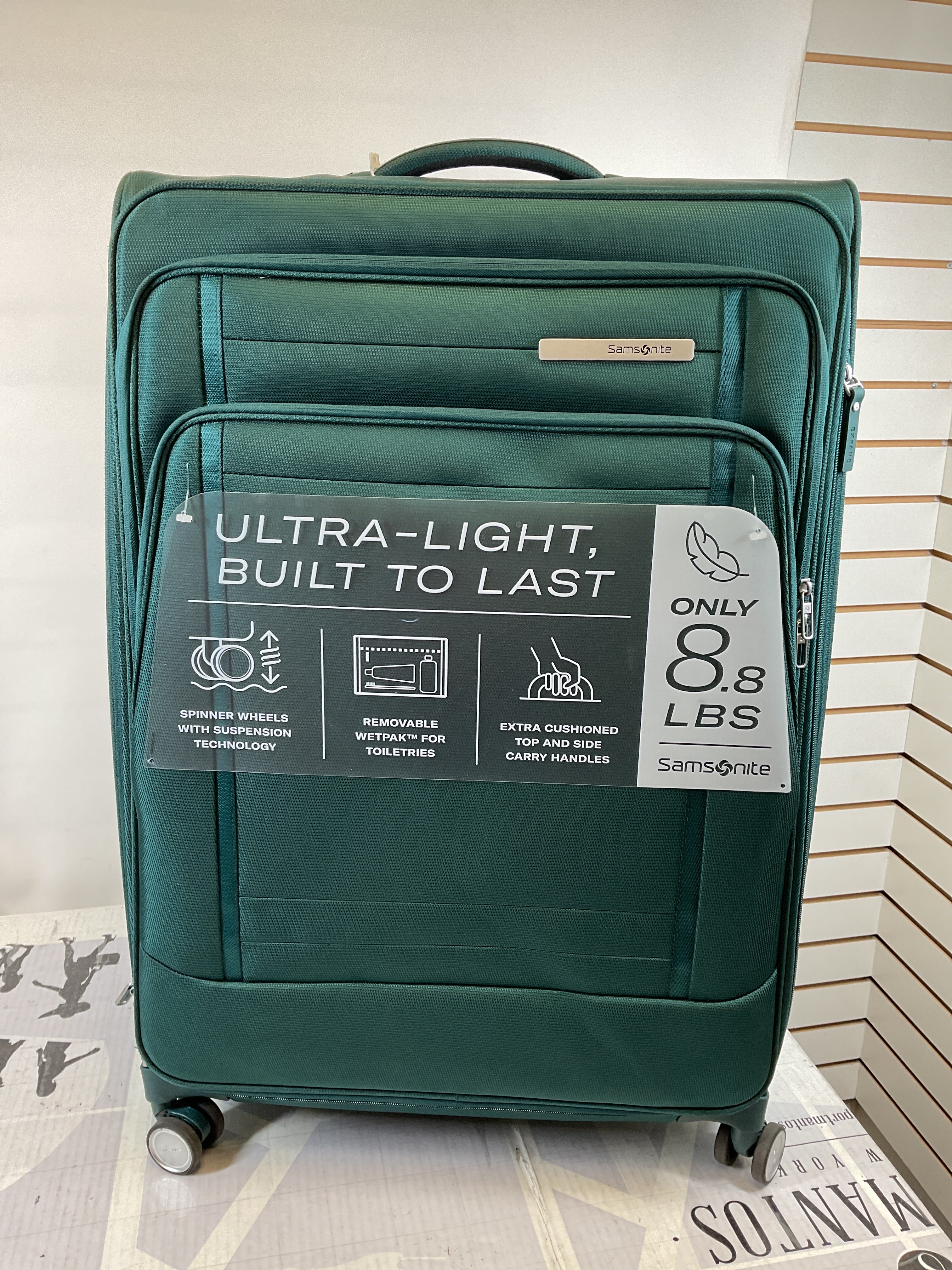 Samsonite UpLIFT Lightweight Softside Expandable Luggage ( Emerald Green , Large Checked ) Emerald Green Large Checked U7