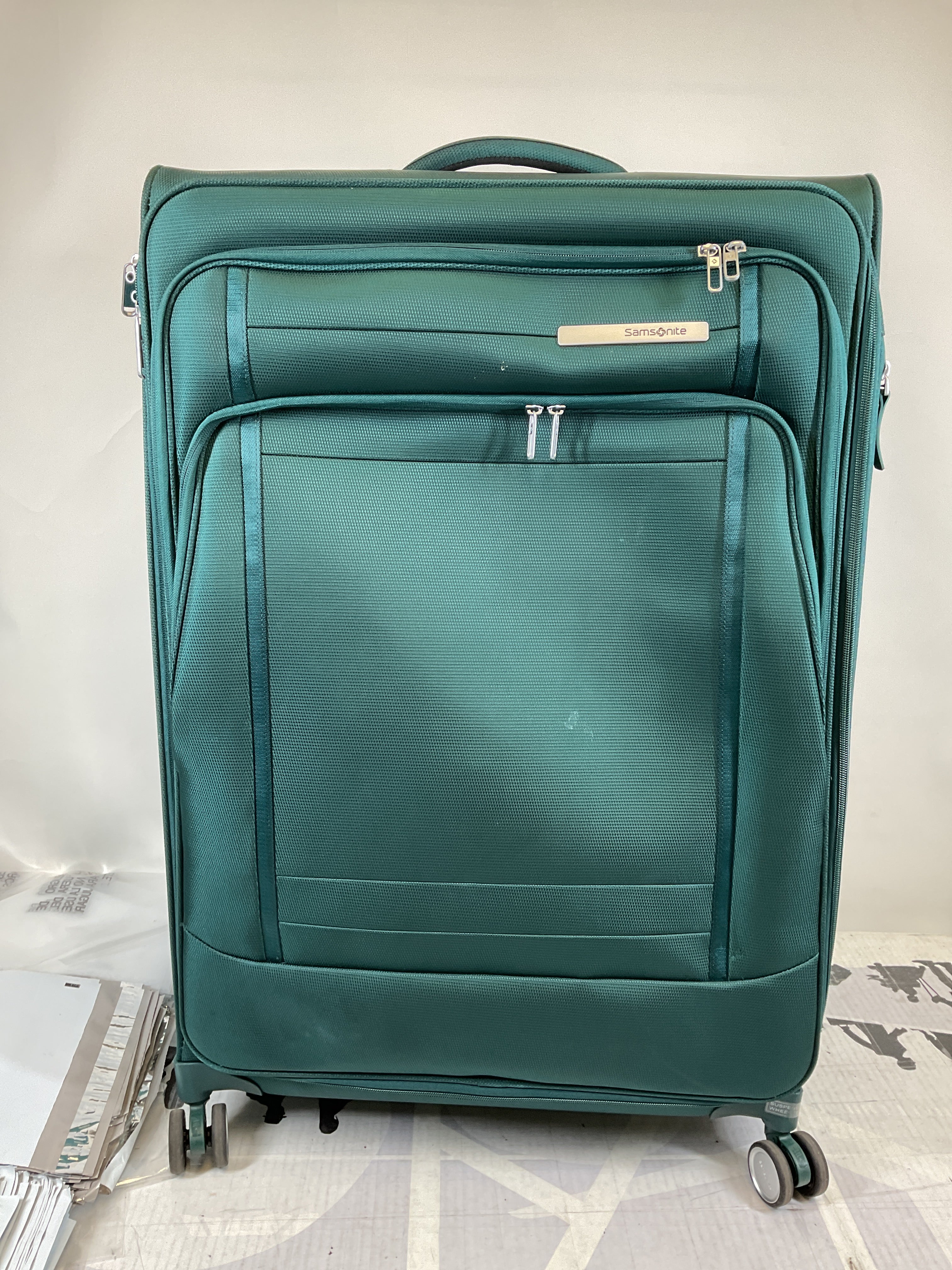 Samsonite UpLIFT Lightweight Softside Expandable Luggage ( Jade Green , Large Checked ) Jade Green Large Checked U1