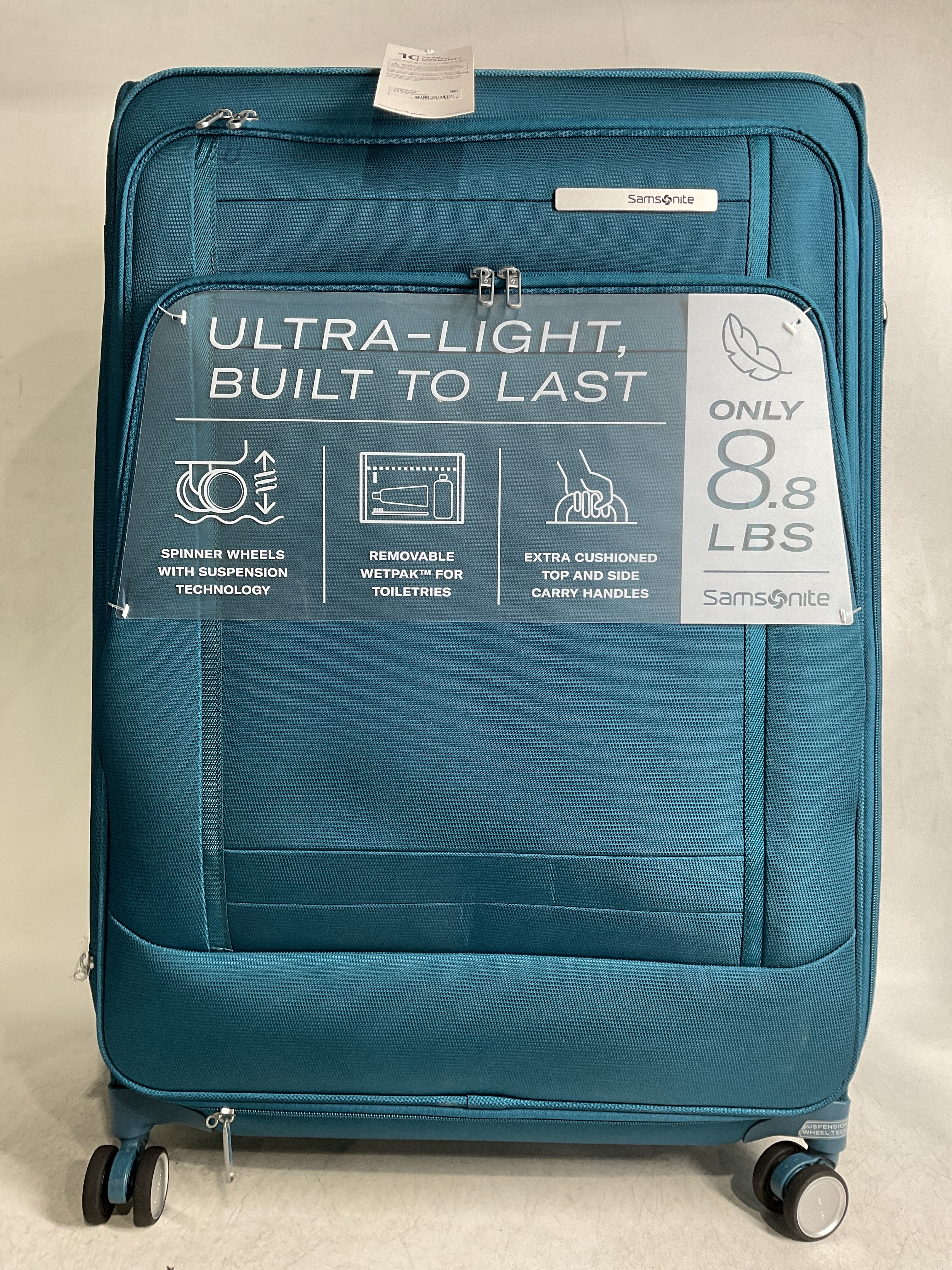 Samsonite UpLIFT Lightweight Softside Expandable Luggage ( Cerulean Blue , Large Checked ) Cerulean Blue Large Checked U1