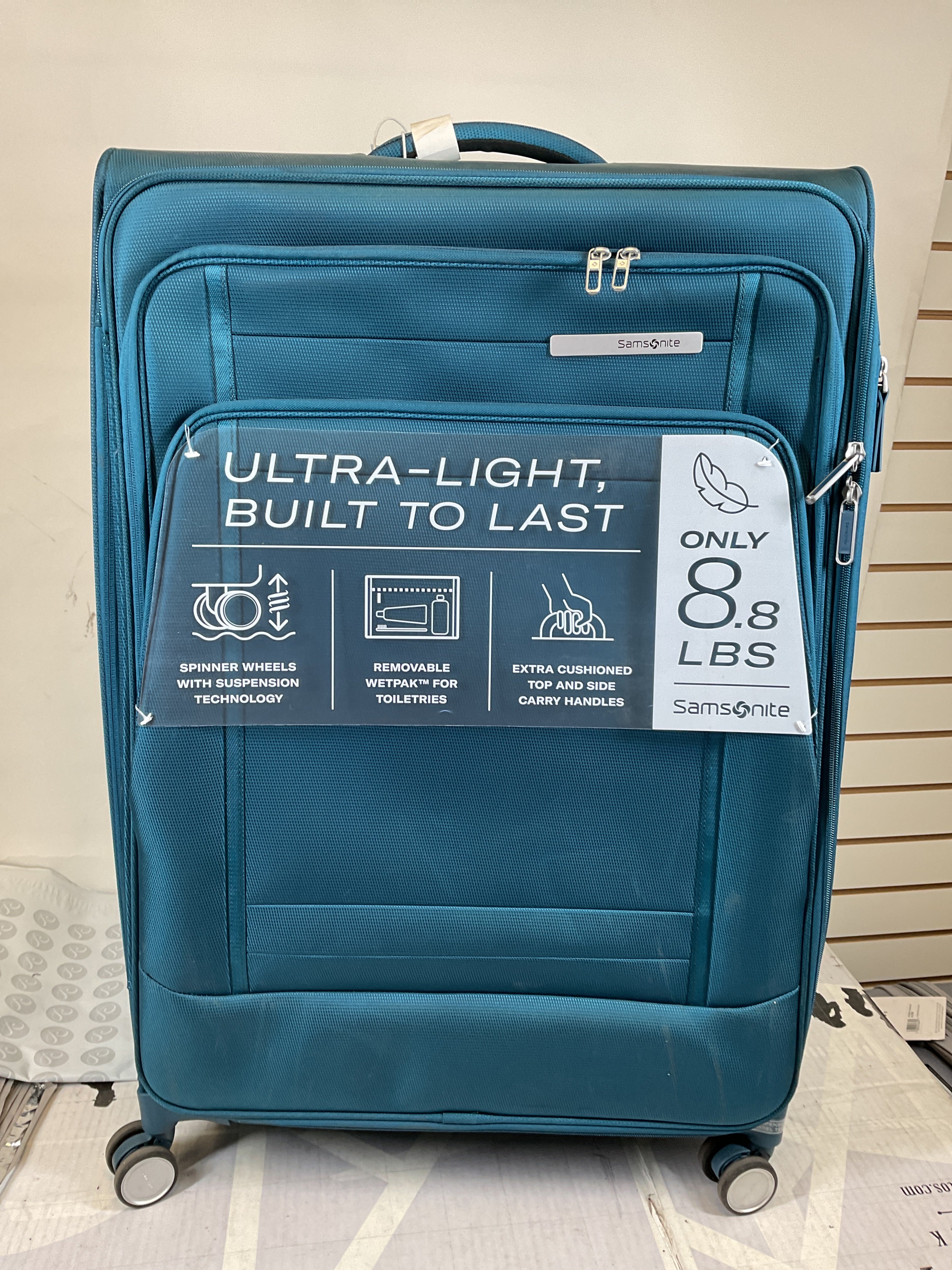 Samsonite UpLIFT Lightweight Softside Expandable Luggage ( Cerulean Blue , X-Large Checked ) Cerulean Blue X Large Checked U9