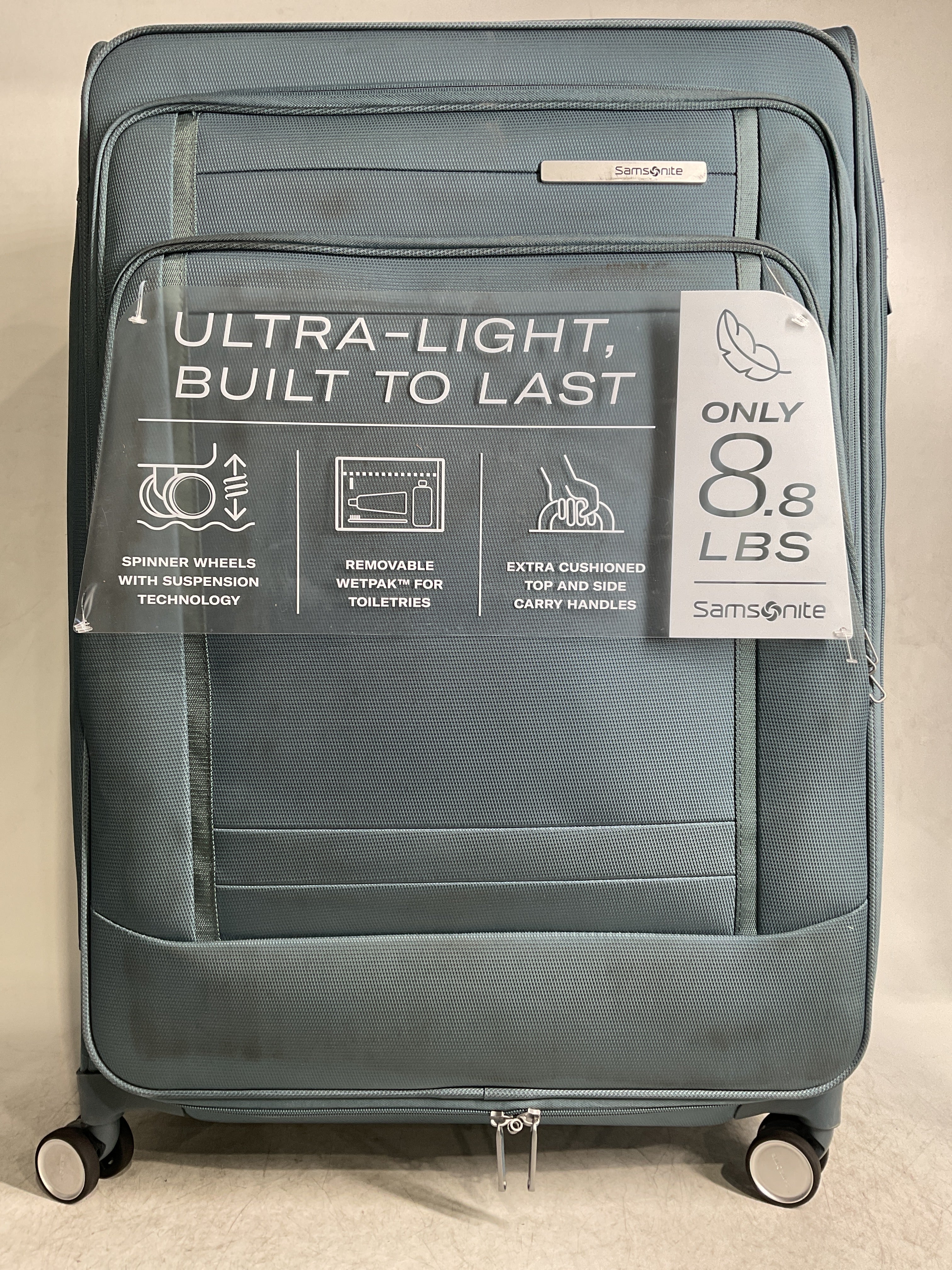Samsonite UpLIFT Lightweight Softside Expandable Luggage ( Elemental Blue , Large Checked ) Elemental Blue Large Checked U2