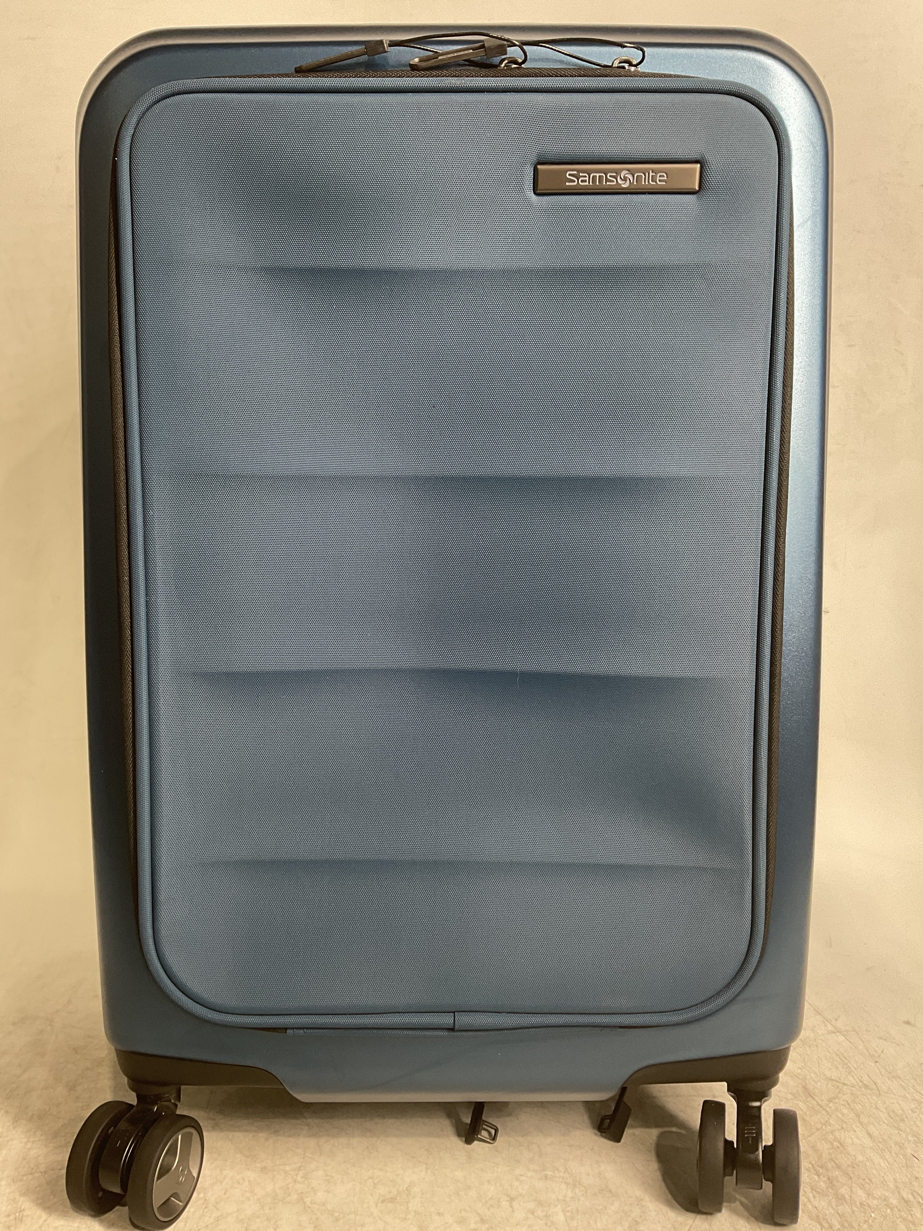 Samsonite Octiv Hardside Spinner ( Blue Denim , Front Pocket Carry-On 21 inch ) Blue Denim Front Pocket Carry On 21 Inch U5