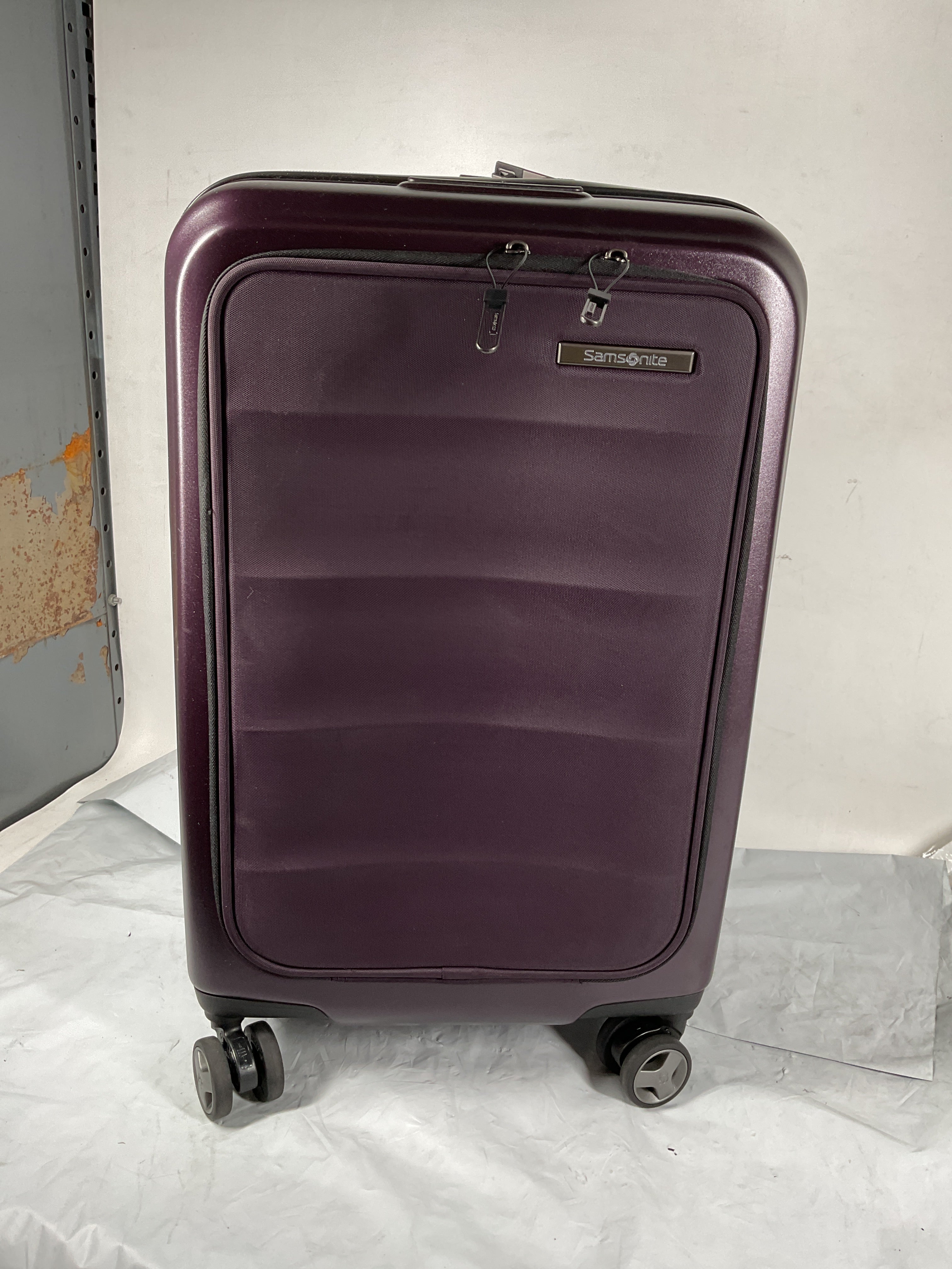 Samsonite Octiv Hardside Spinner ( Amethyst Purple , Front Pocket Carry-On 21 inch ) Amethyst Purple Front Pocket Carry On 21 Inch U10