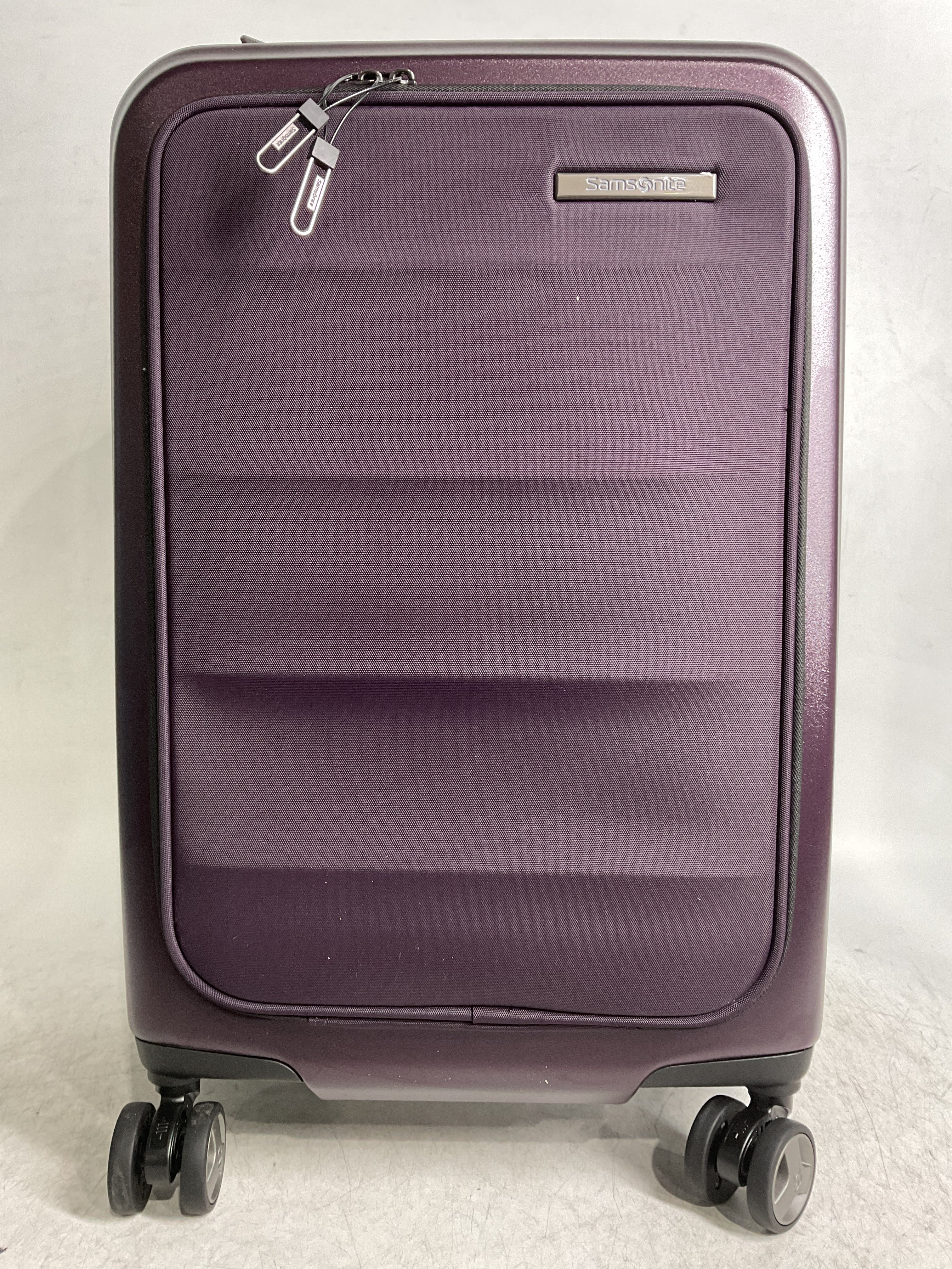 Samsonite Octiv Hardside Spinner ( Amethyst Purple , Front Pocket Carry-On 21 inch ) Amethyst Purple Front Pocket Carry On 21 Inch U6