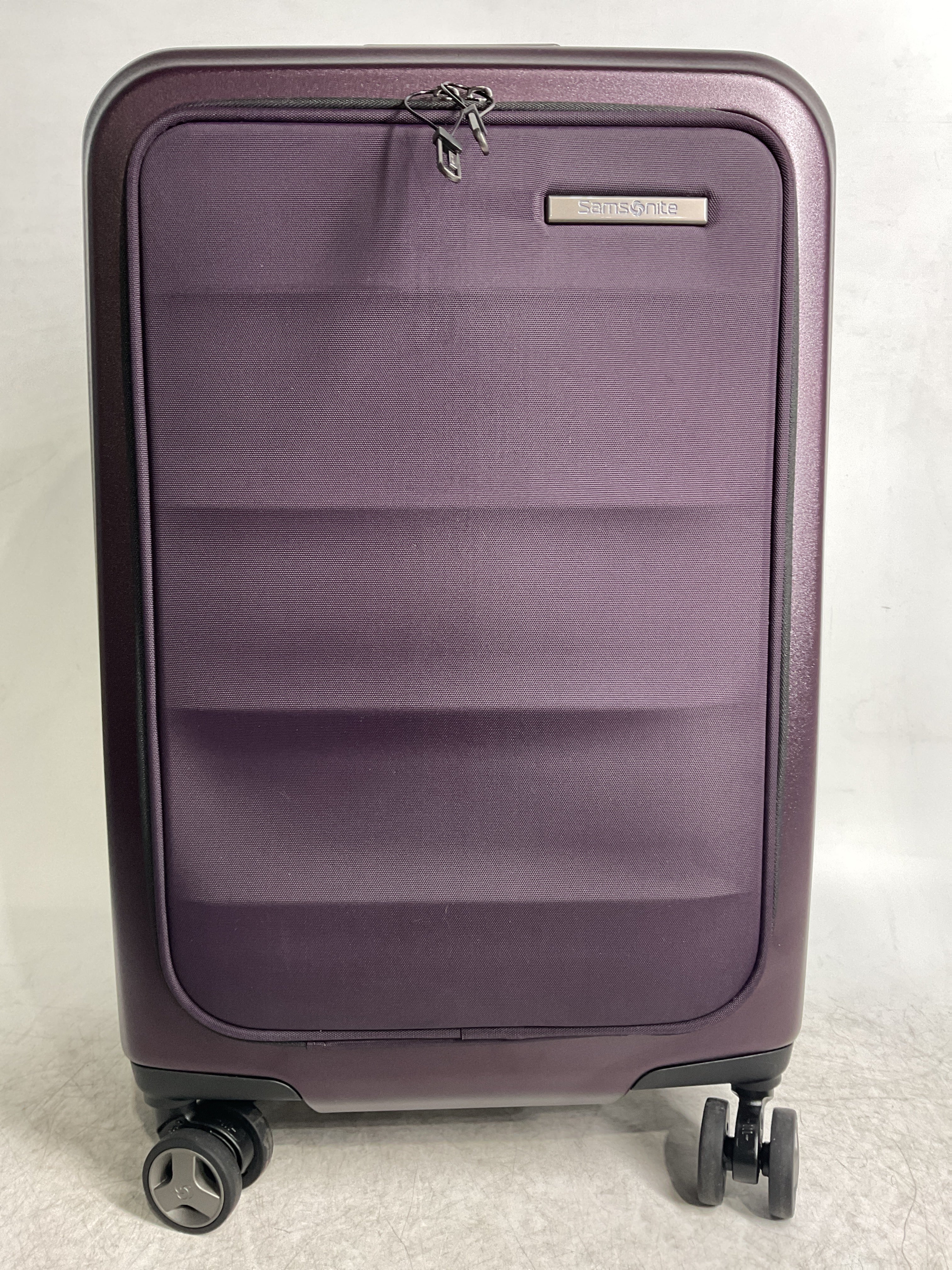 Samsonite Octiv Hardside Spinner ( Amethyst Purple , Front Pocket Carry-On 21 inch ) Amethyst Purple Front Pocket Carry On 21 Inch U7