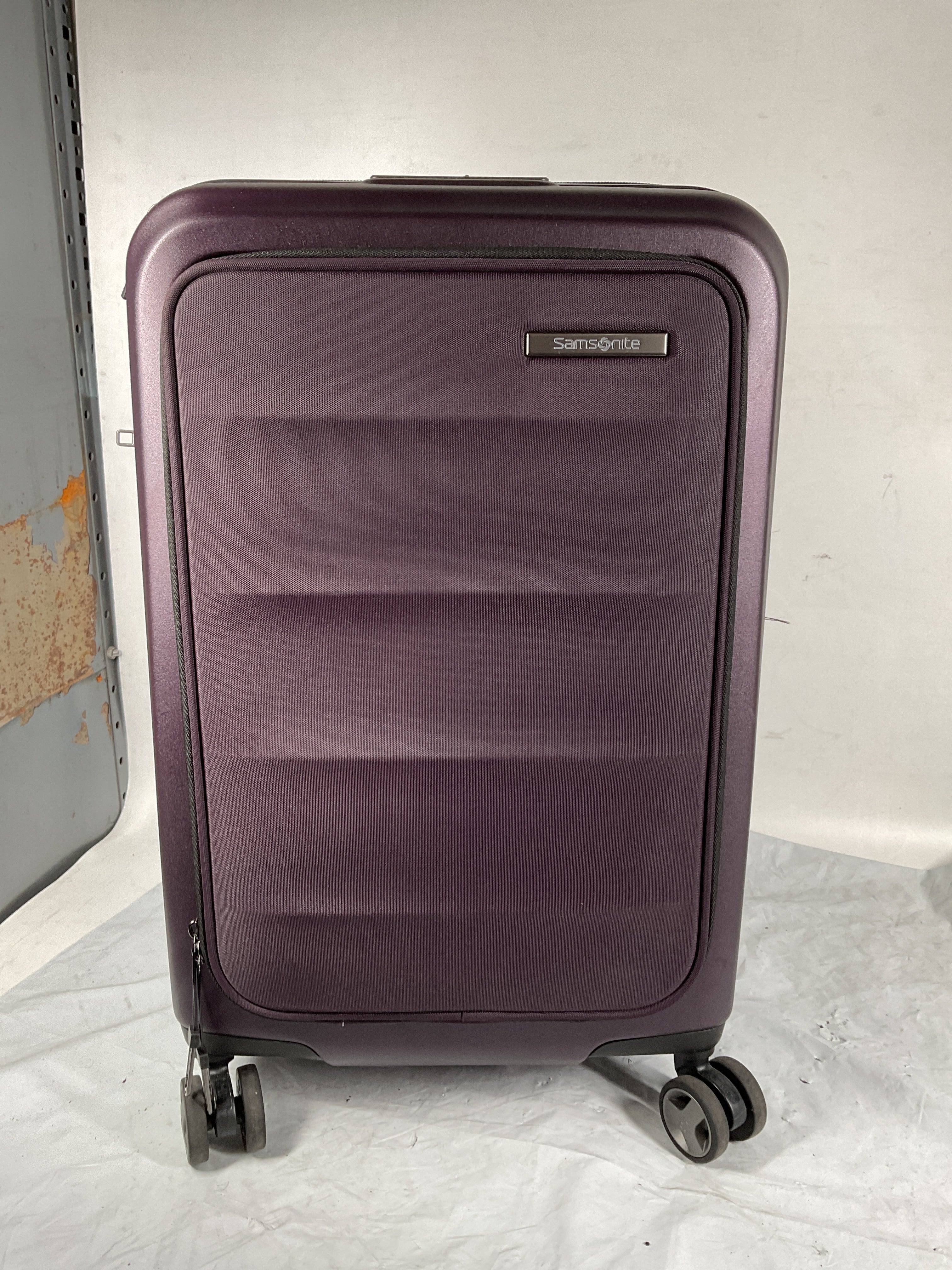 Samsonite Octiv Hardside Spinner ( Amethyst Purple , Front Pocket Carry-On 21 inch ) Amethyst Purple Front Pocket Carry On 21 Inch U9