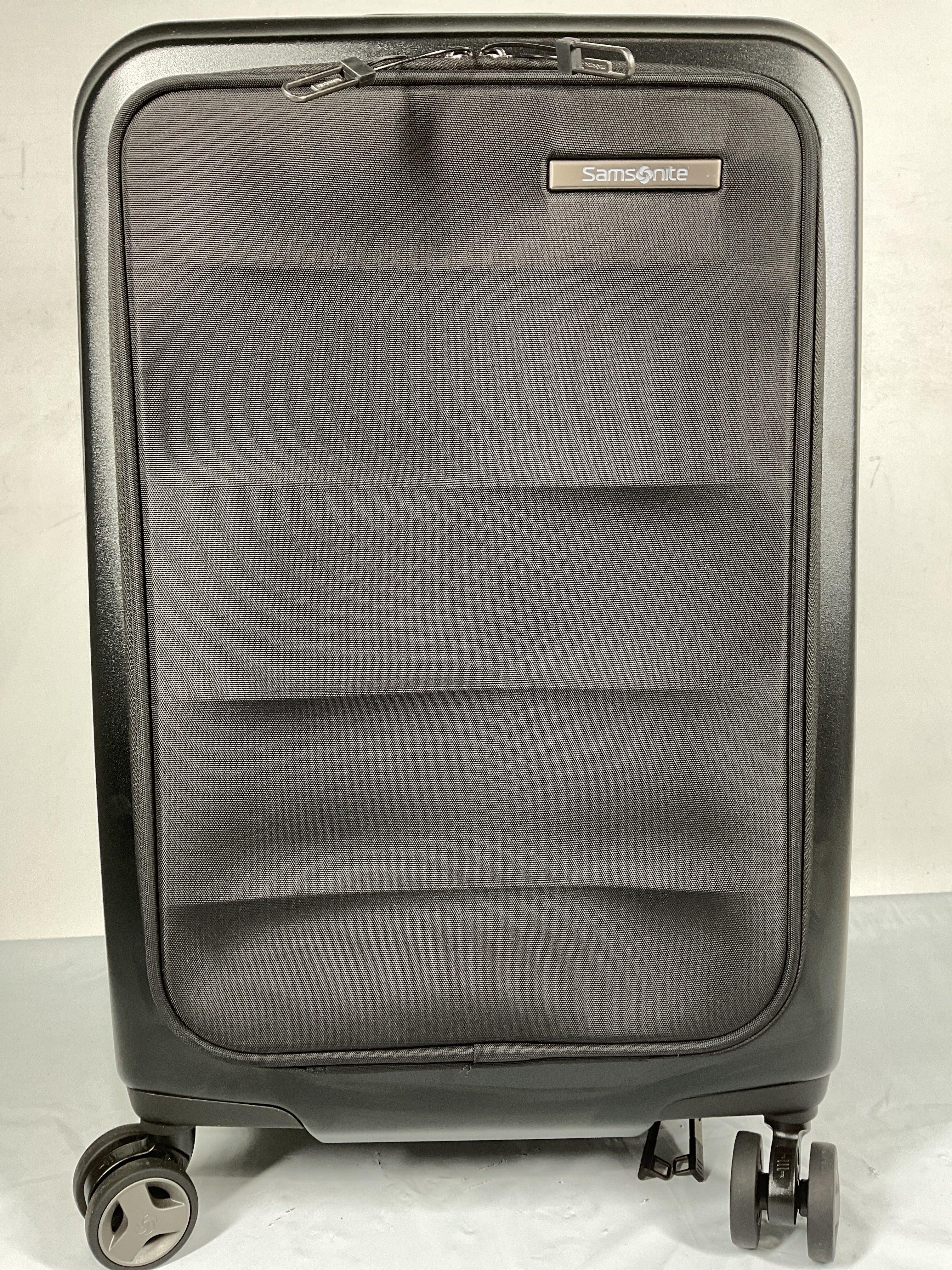 Samsonite Octiv Hardside Spinner ( Stealth Black , Front Pocket Carry-On 21 inch ) Stealth Black Front Pocket Carry On 21 Inch U10