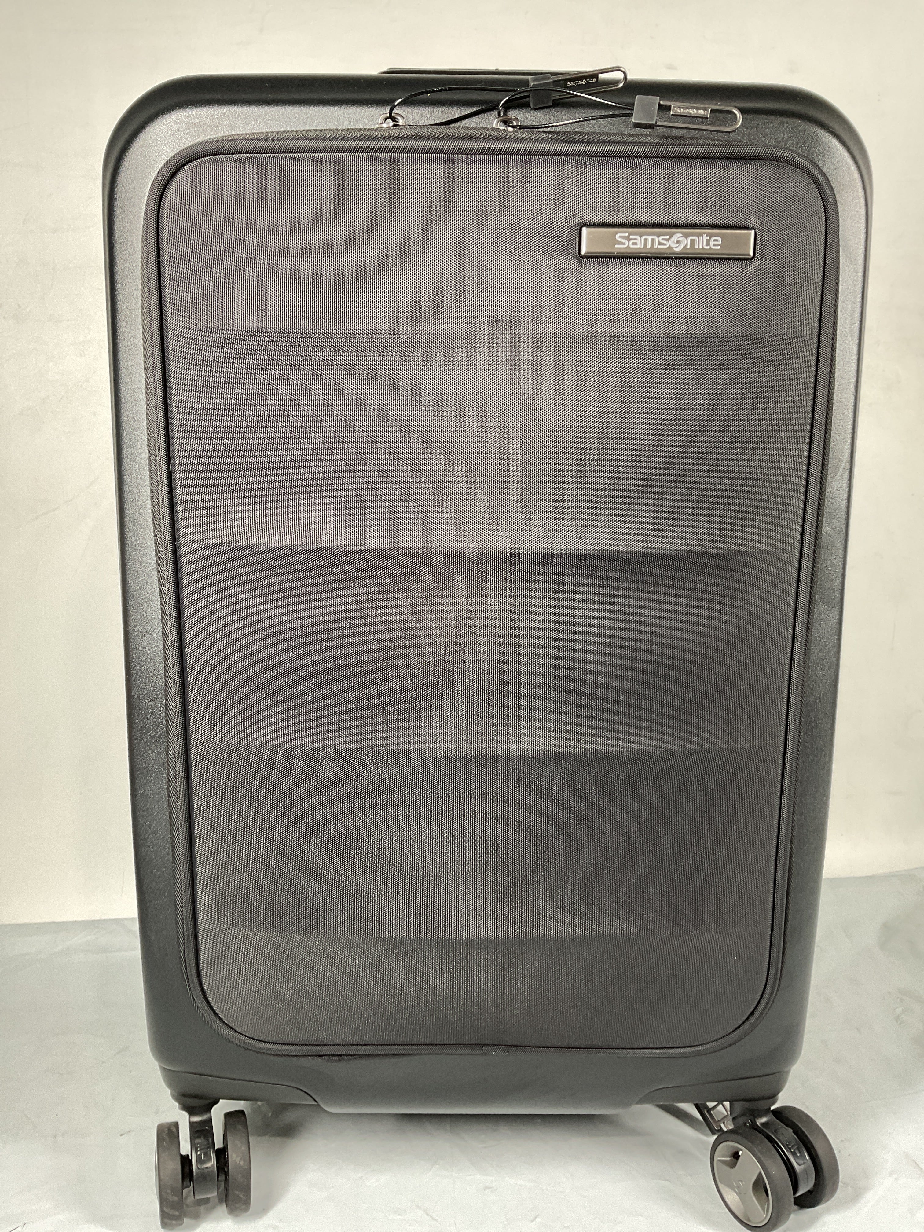 Samsonite Octiv Hardside Spinner ( Stealth Black , Front Pocket Carry-On 21 inch ) Stealth Black Front Pocket Carry On 21 Inch U13