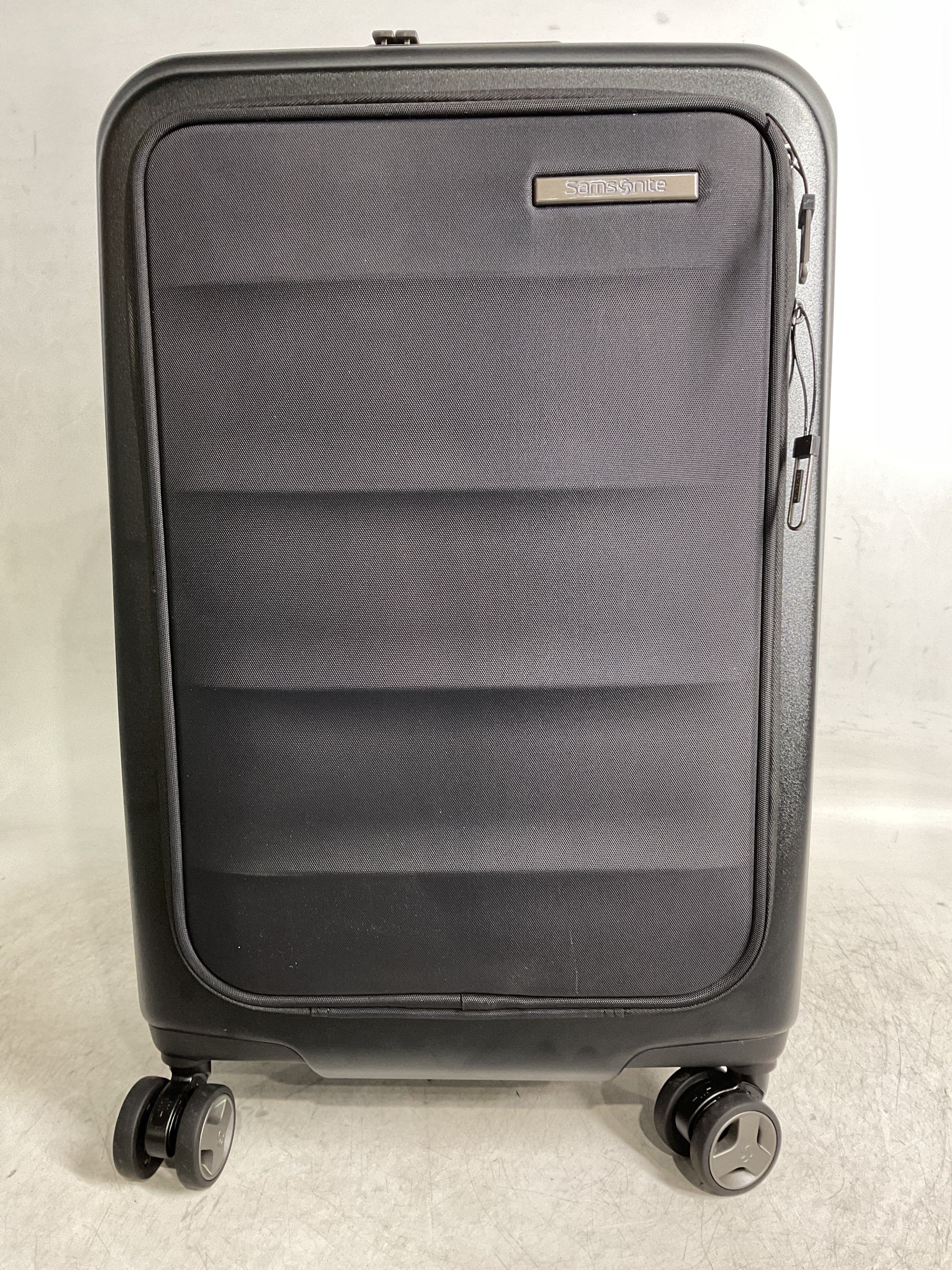 Samsonite Octiv Hardside Spinner ( Stealth Black , Front Pocket Carry-On 21 inch ) Stealth Black Front Pocket Carry On 21 Inch U5