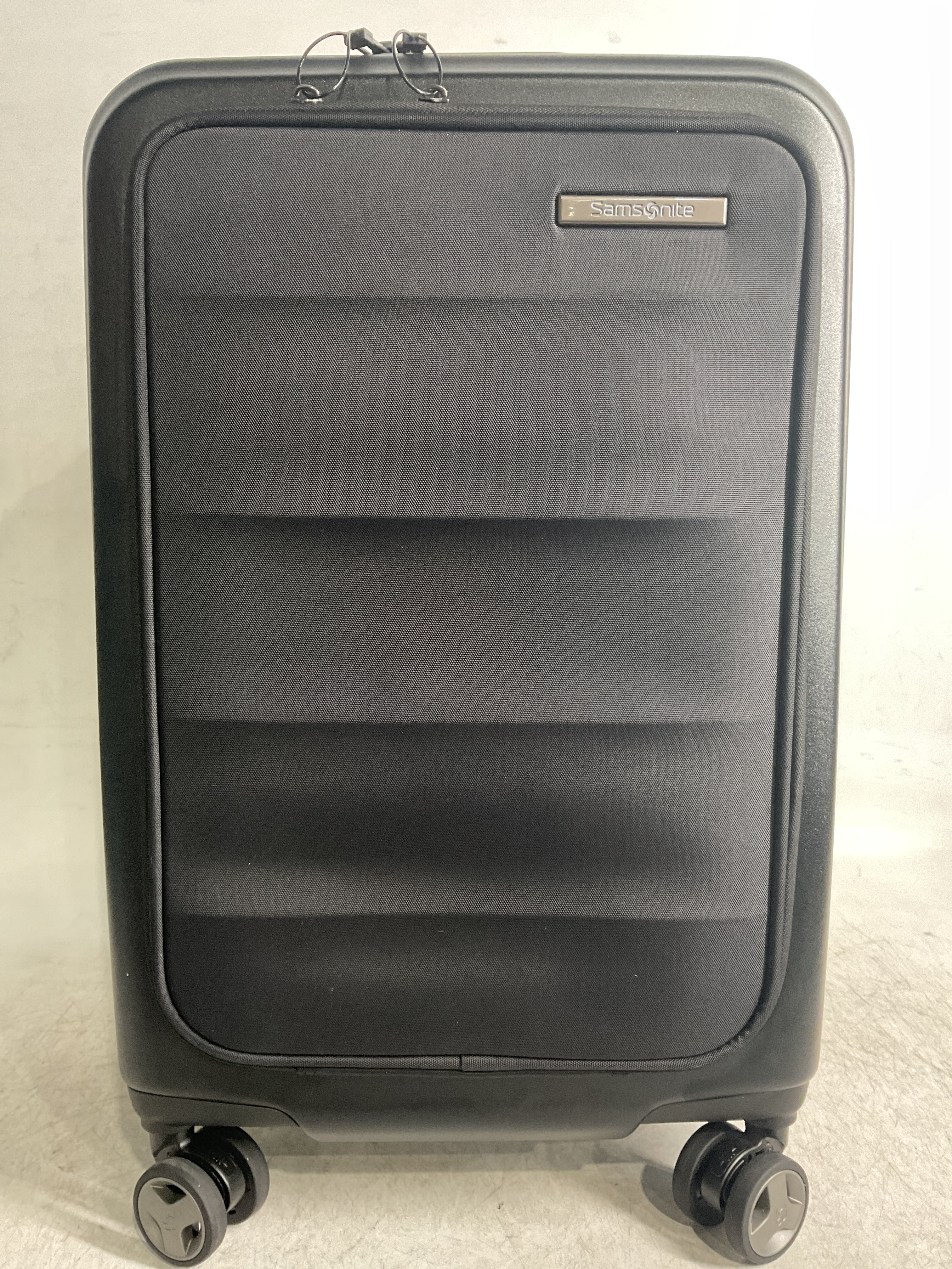 Samsonite Octiv Hardside Spinner ( Stealth Black , Front Pocket Carry-On 21 inch ) Stealth Black Front Pocket Carry On 21 Inch U7