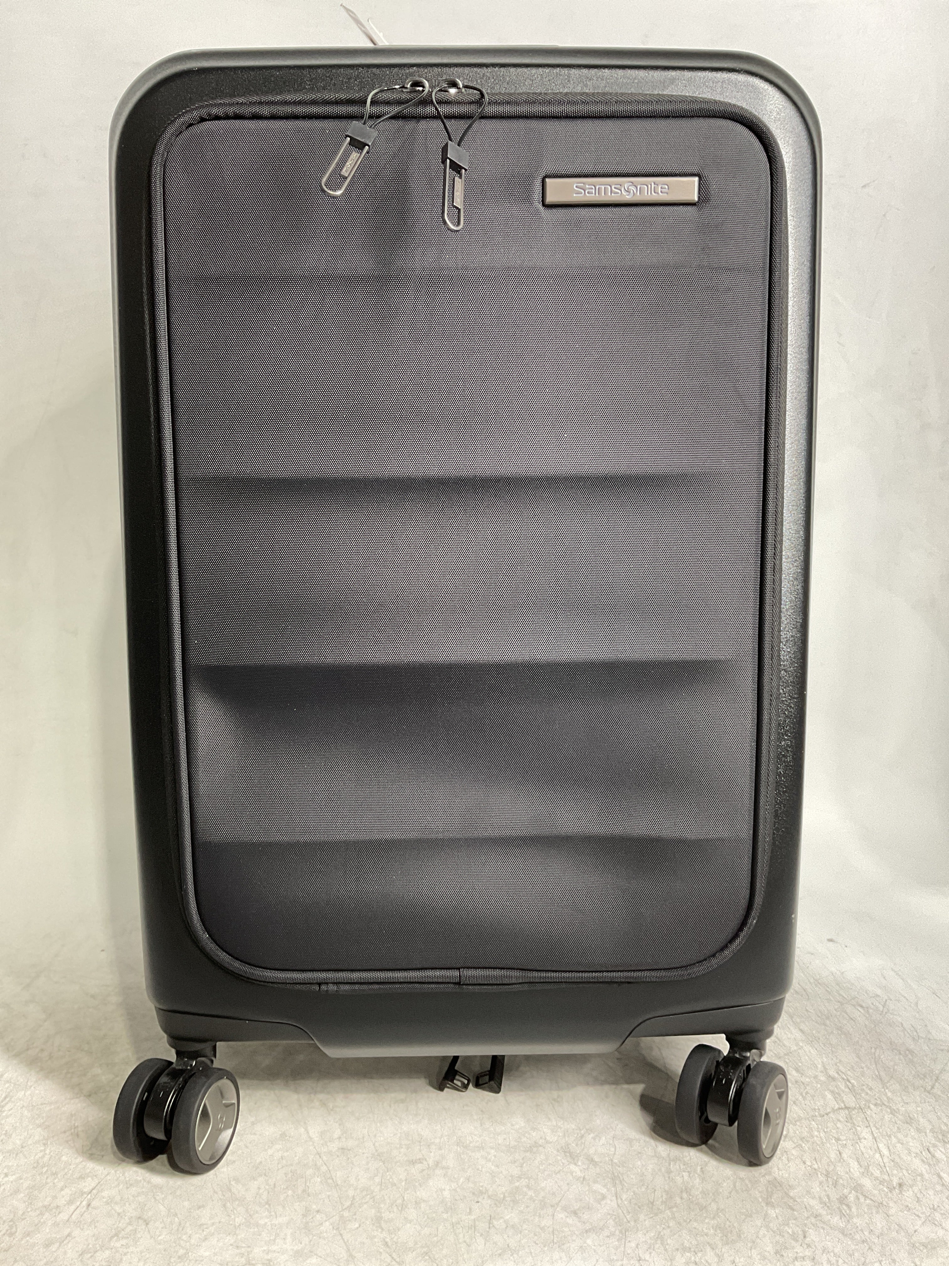 Samsonite Octiv Hardside Spinner ( Stealth Black , Front Pocket Carry-On 21 inch ) Stealth Black Front Pocket Carry On 21 Inch U8