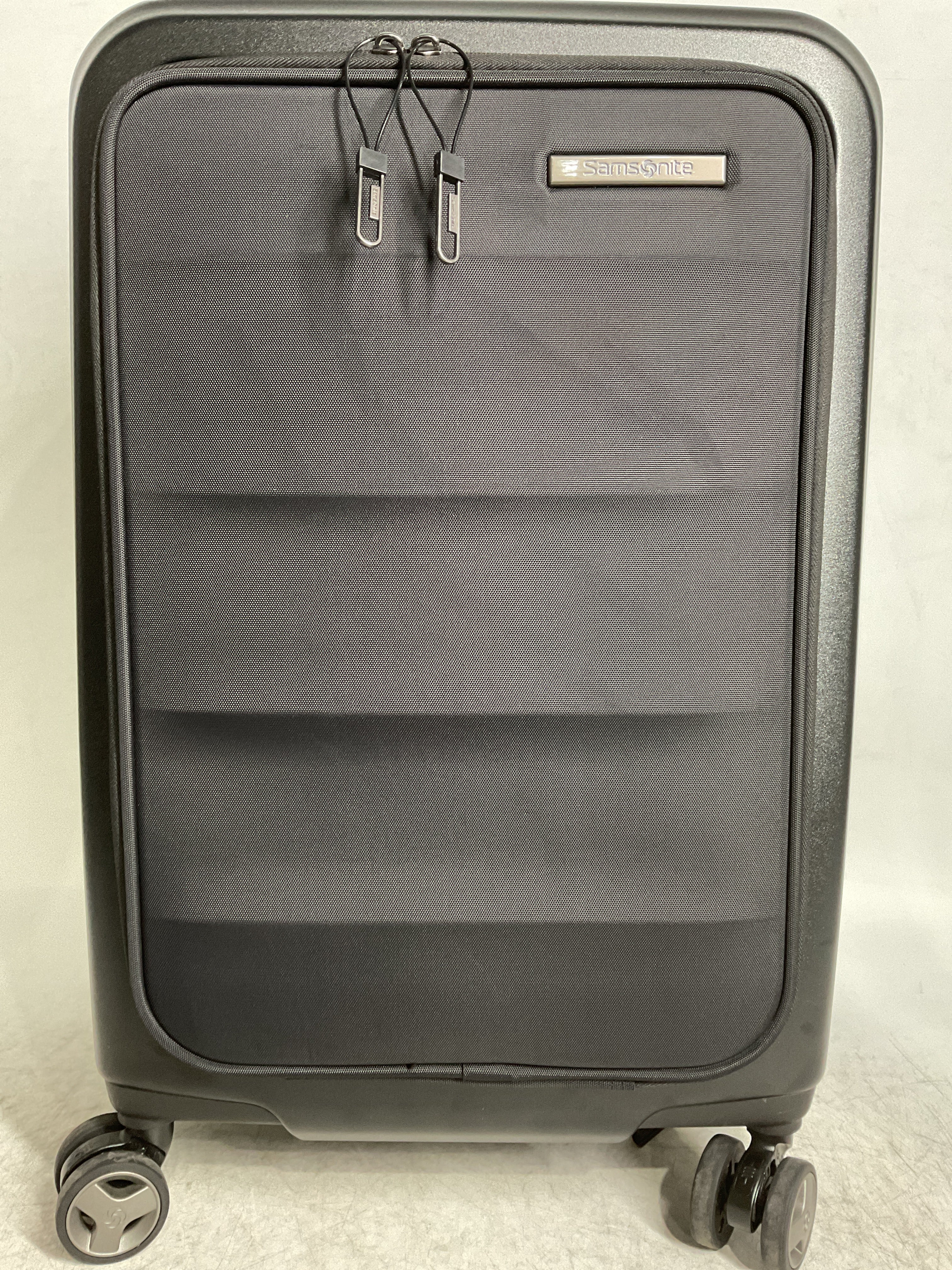 Samsonite Octiv Hardside Spinner ( Stealth Black , Front Pocket Carry-On 21 inch ) Stealth Black Front Pocket Carry On 21 Inch U9