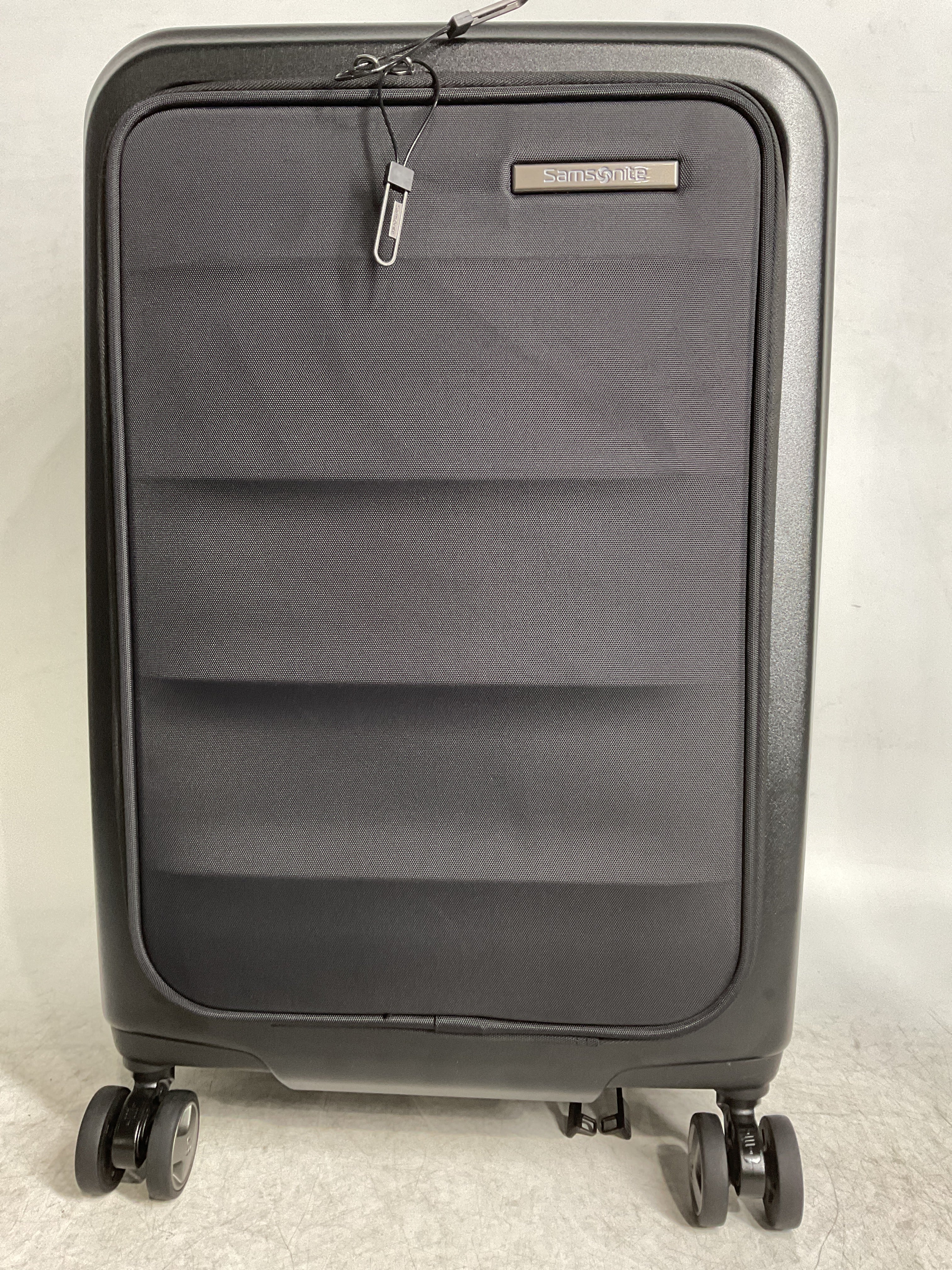 Samsonite Octiv Hardside Spinner ( Stealth Black , Front Pocket Carry-On 21 inch ) Stealth Black Front Pocket Carry On 21 Inch U9