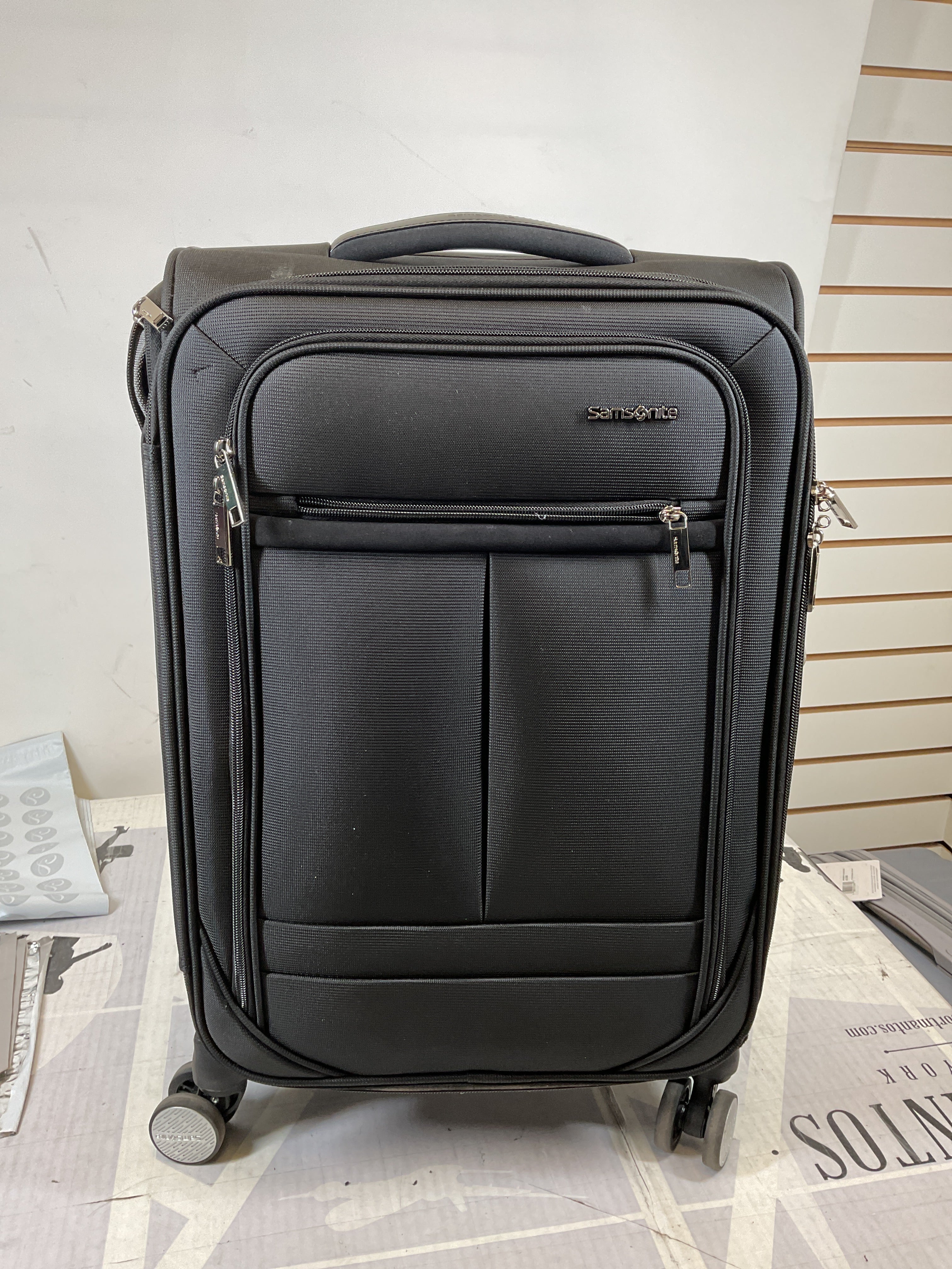 Samsonite Element Carry-On Soft-Sided Expandable 21-Inch Suitcase: Airline Approved for Most Major Airlines, Durable, 360 Spinner Wheels, Adjustable Handle, 2 Front & Side Pocket ( Black , 21-Inch Carry-On ) Black 21 Inch Carry On U32