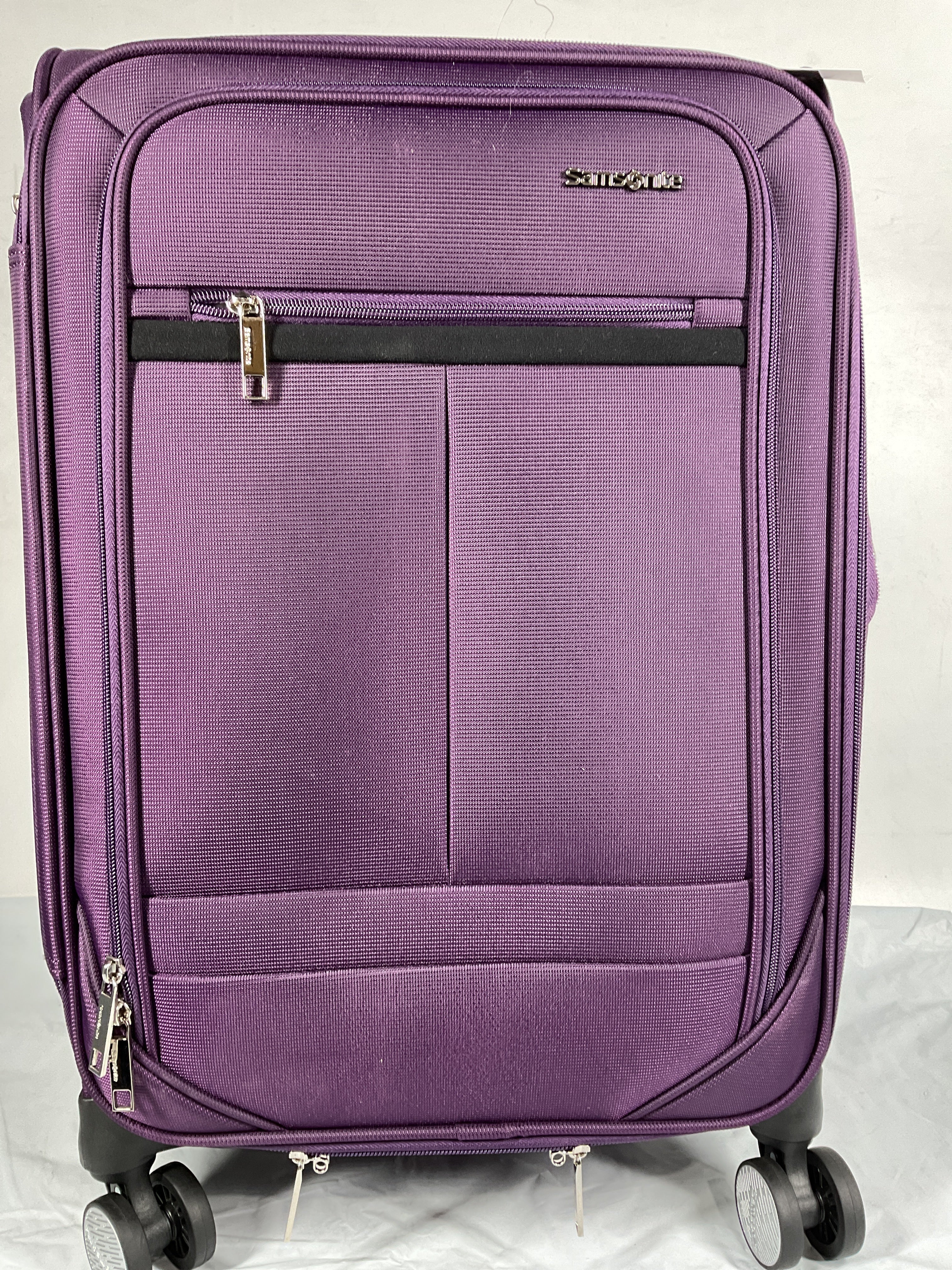 Samsonite Element Carry-On Soft-Sided Expandable 21-Inch Suitcase: Airline Approved for Most Major Airlines, Durable, 360 Spinner Wheels, Adjustable Handle, 2 Front & Side Pocket ( Purple , 21-Inch Carry-On ) Purple 21 Inch Carry On U1