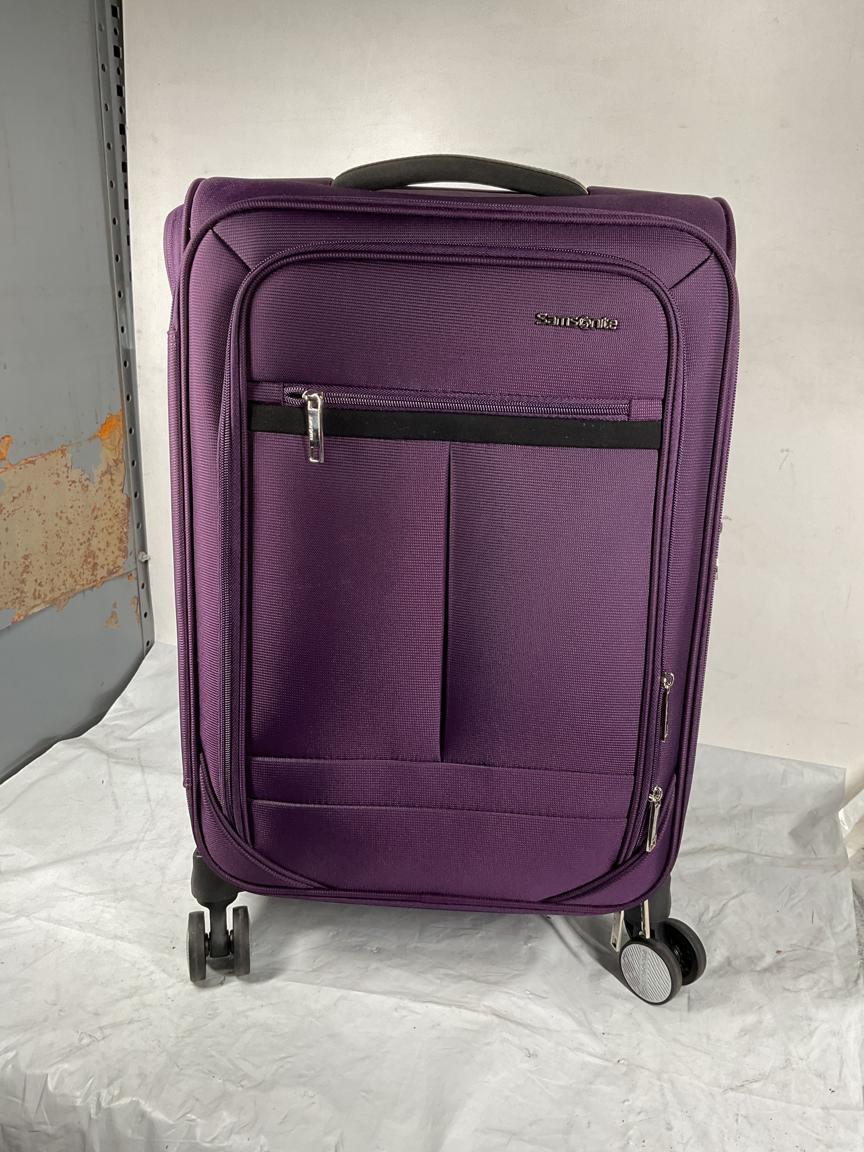 Samsonite Element Carry-On Soft-Sided Expandable 21-Inch Suitcase: Airline Approved for Most Major Airlines, Durable, 360 Spinner Wheels, Adjustable Handle, 2 Front & Side Pocket ( Purple , 21-Inch Carry-On ) Purple 21 Inch Carry On U4