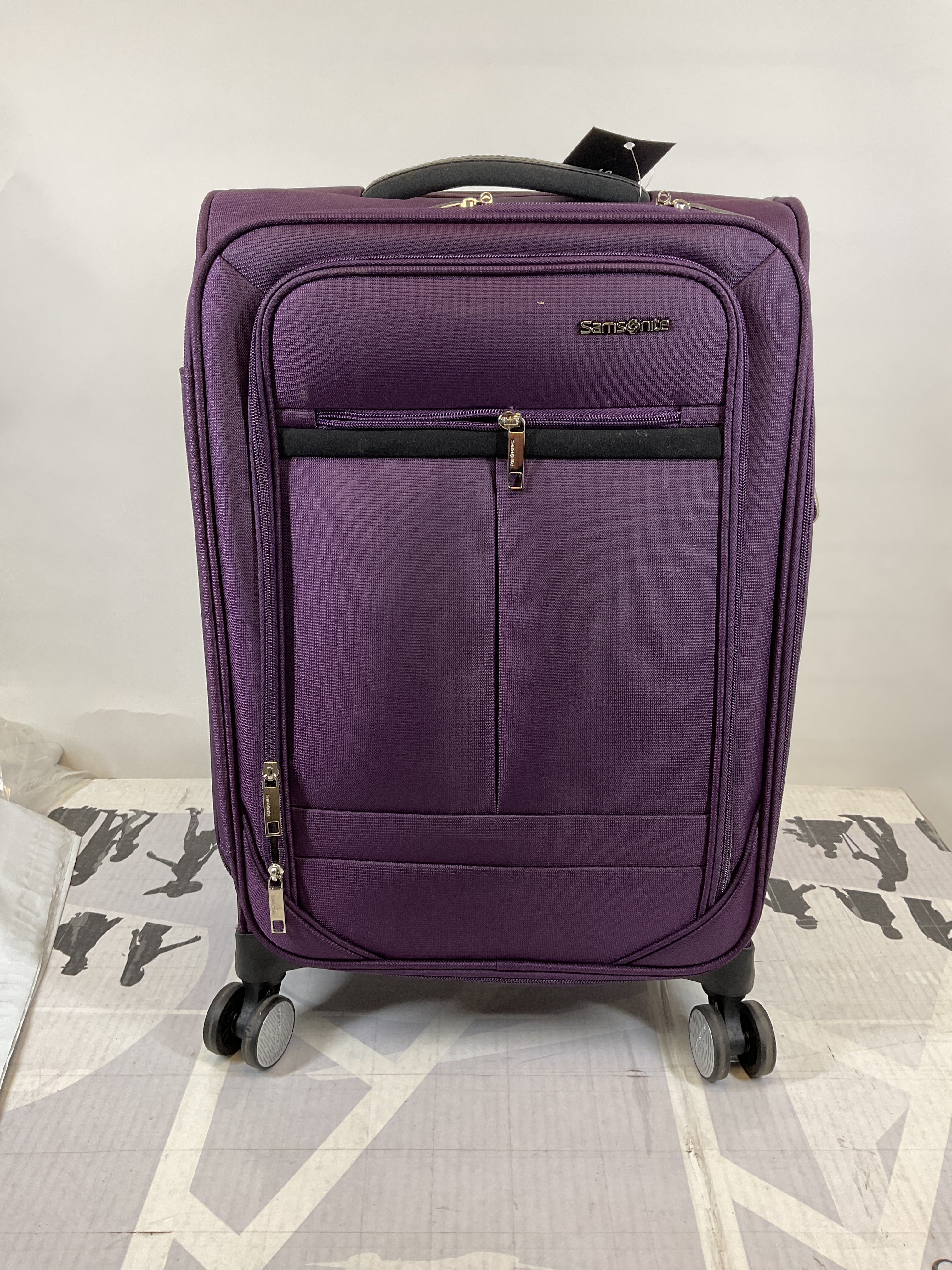 Samsonite Element Carry-On Soft-Sided Expandable 21-Inch Suitcase: Airline Approved for Most Major Airlines, Durable, 360 Spinner Wheels, Adjustable Handle, 2 Front & Side Pocket ( Purple , 21-Inch Carry-On ) Purple 21 Inch Carry On U5