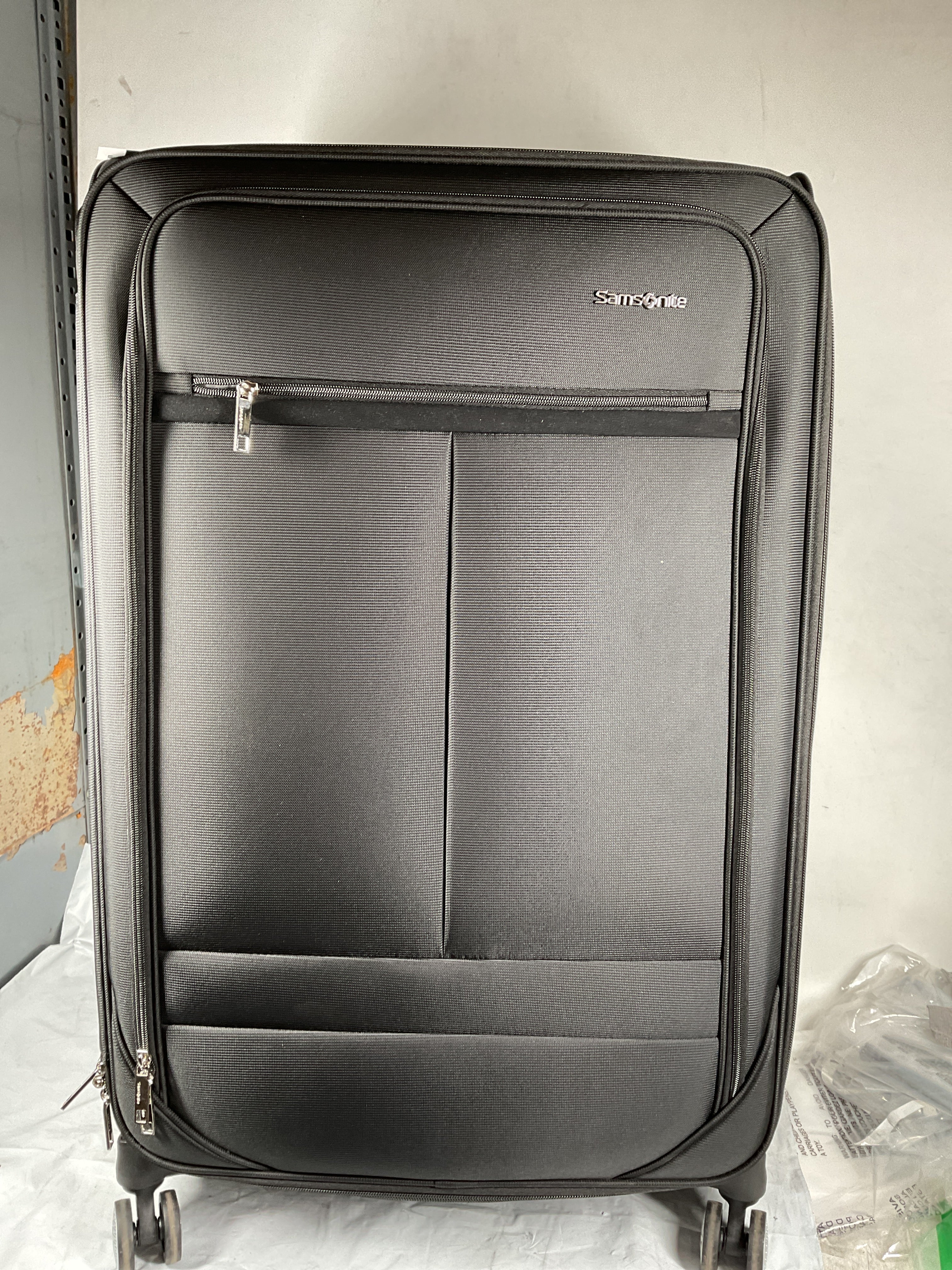 Samsonite Element Soft-Sided 29-Inch Lightweight Large Checked Expandable Suitcase: Durable, 360 Spinner Wheels, Adjustable Telescopic Handle, 2 Front & 1 Side Pocket ( Black , 29-Inch Checked-Large ) Black 29 Inch Checked Large U7