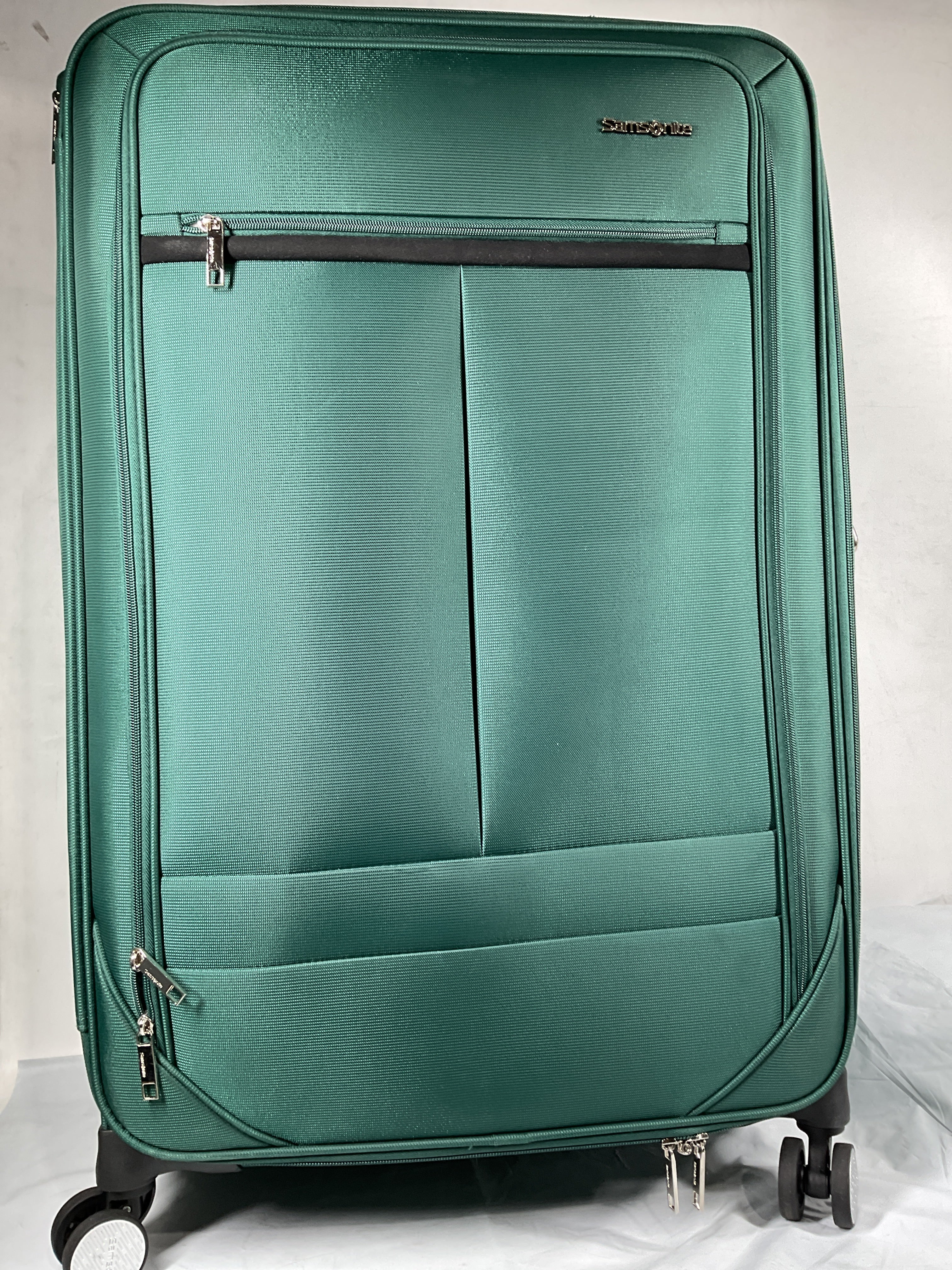 Samsonite Element Soft-Sided 29-Inch Lightweight Large Checked Expandable Suitcase: Durable, 360 Spinner Wheels, Adjustable Telescopic Handle, 2 Front & 1 Side Pocket ( Bistro Green , 29-Inch Checked-Large ) Bistro Green 29 Inch Checked Large U1