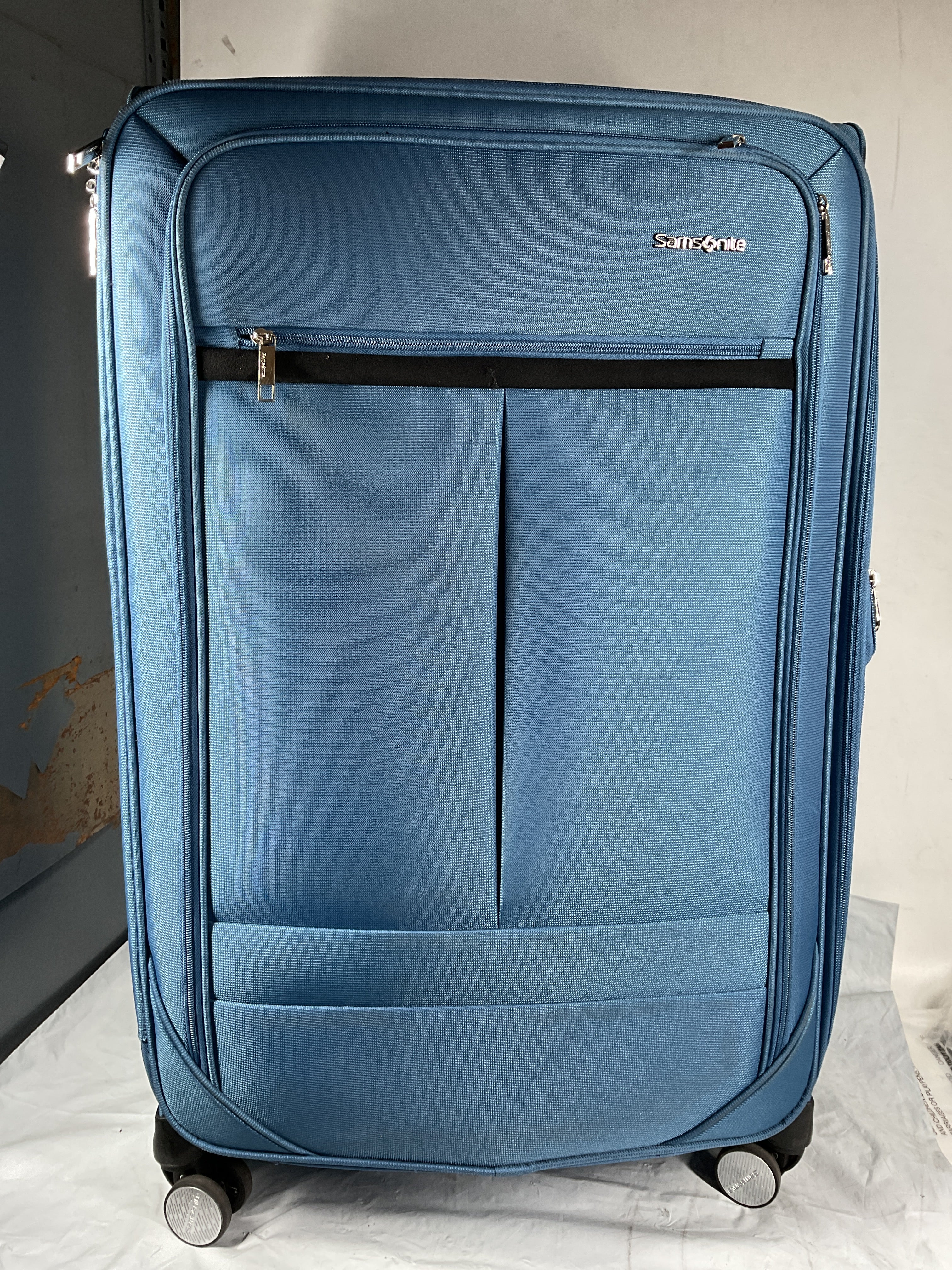 Samsonite Element Soft-Sided 29-Inch Lightweight Large Checked Expandable Suitcase: Durable, 360 Spinner Wheels, Adjustable Telescopic Handle, 2 Front & 1 Side Pocket ( Captains Blue , 29-Inch Checked-Large ) Captains Blue 29 Inch Checked Large U7