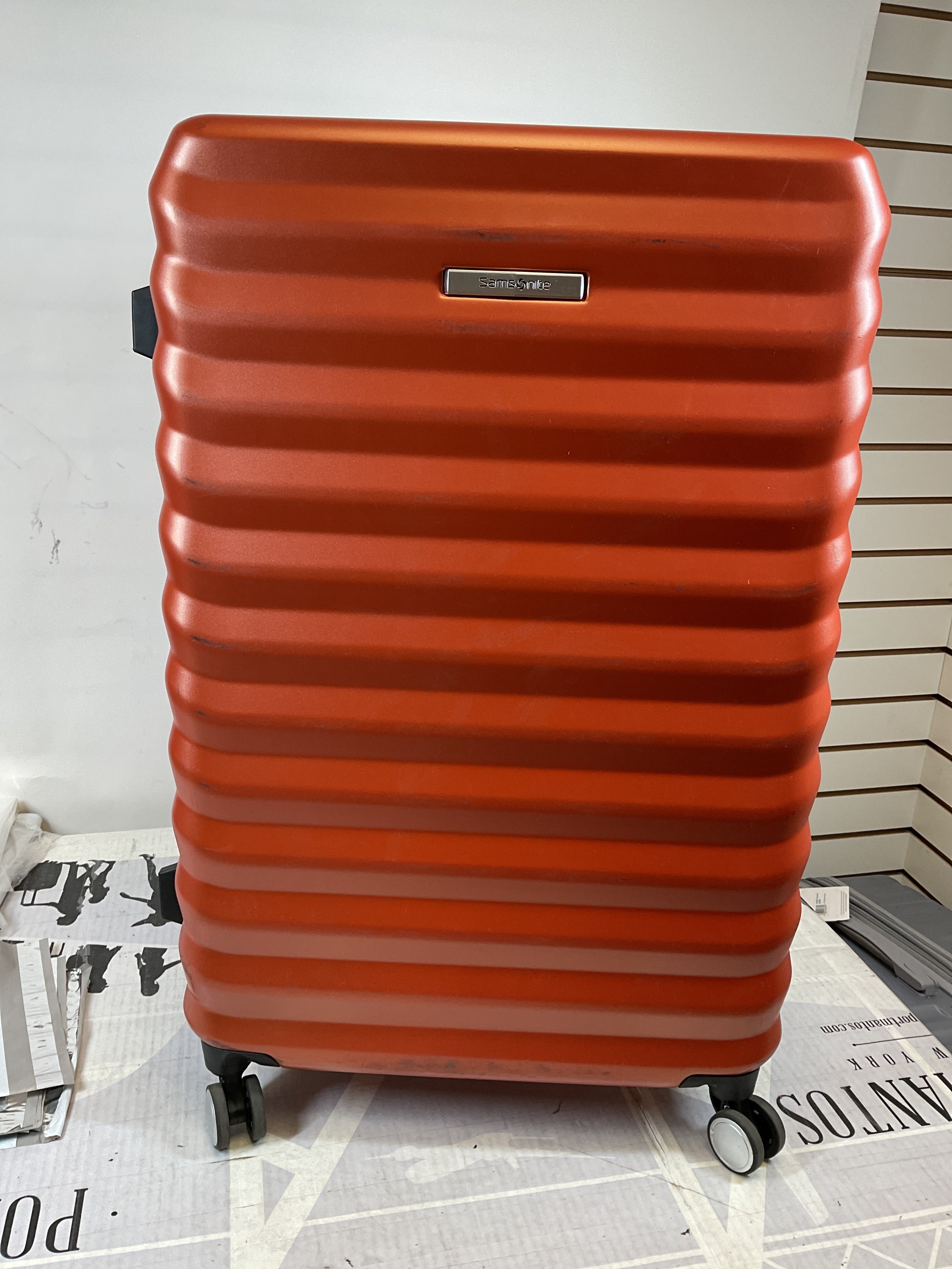 Samsonite Hard-Sided 28-Inch Lightweight Checked Large Expandable Element Suitcase: Durable, 360 Spinner Wheels, Adjustable Telescopic Handle, TSA-Approved Lock ( Copper Orange , 28-Inch Checked-Large ) Copper Orange 28 Inch Checked Large U3