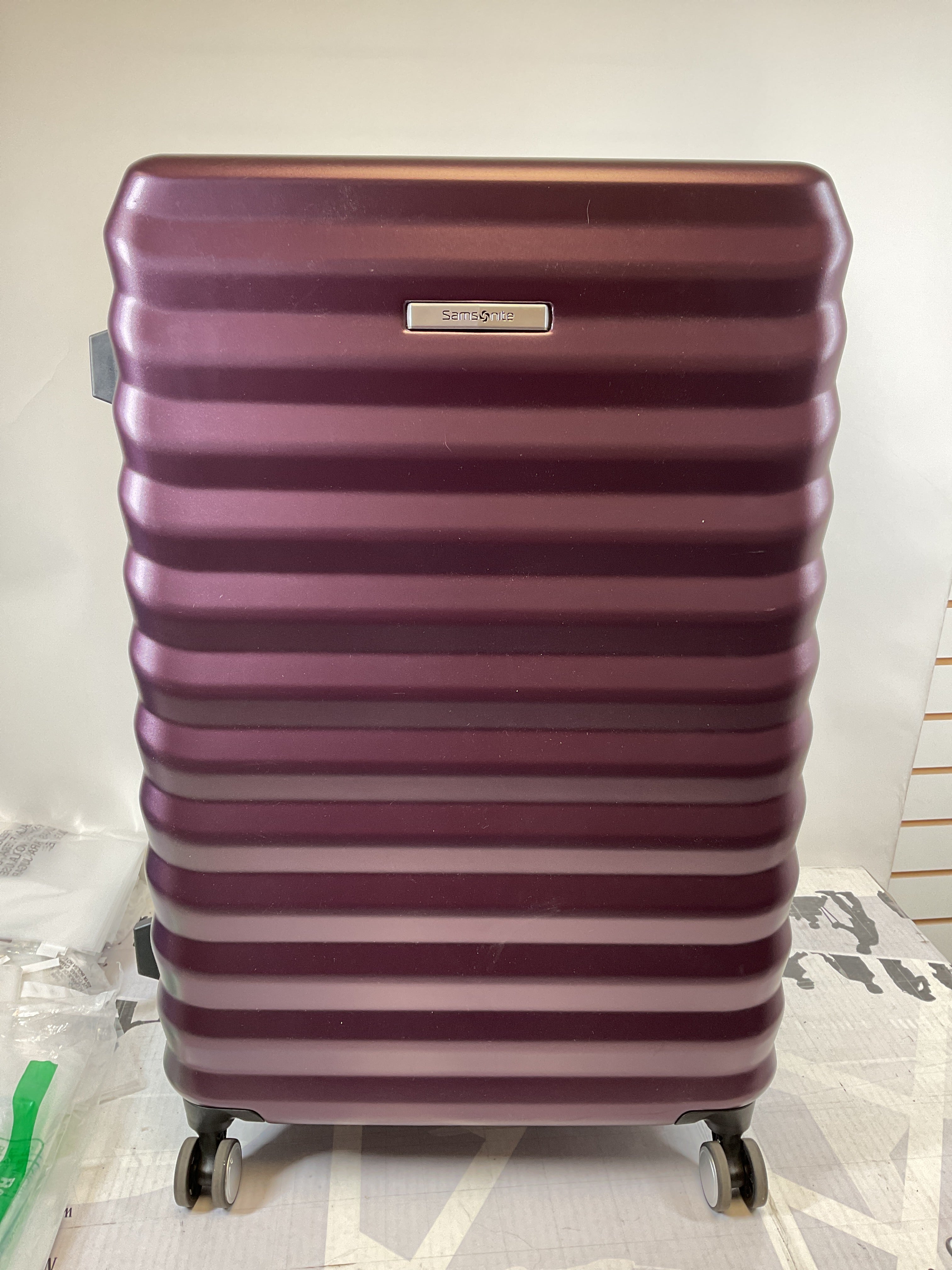 Samsonite Hard-Sided 28-Inch Lightweight Checked Large Expandable Element Suitcase: Durable, 360 Spinner Wheels, Adjustable Telescopic Handle, TSA-Approved Lock ( Dusk Purple , 28-Inch Checked-Large ) Dusk Purple 28 Inch Checked Large U1