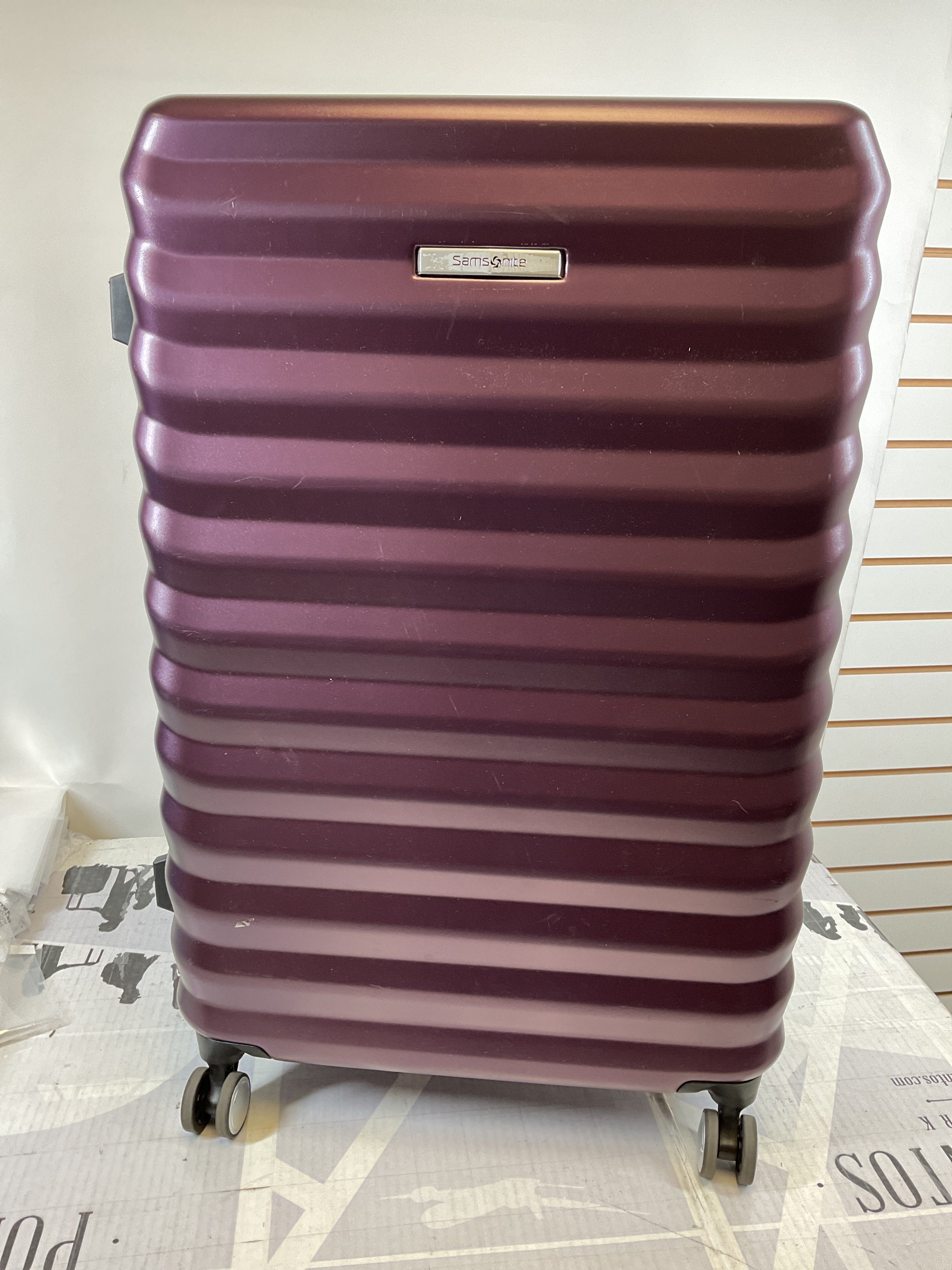 Samsonite Hard-Sided 28-Inch Lightweight Checked Large Expandable Element Suitcase: Durable, 360 Spinner Wheels, Adjustable Telescopic Handle, TSA-Approved Lock ( Dusk Purple , 28-Inch Checked-Large ) Dusk Purple 28 Inch Checked Large U3