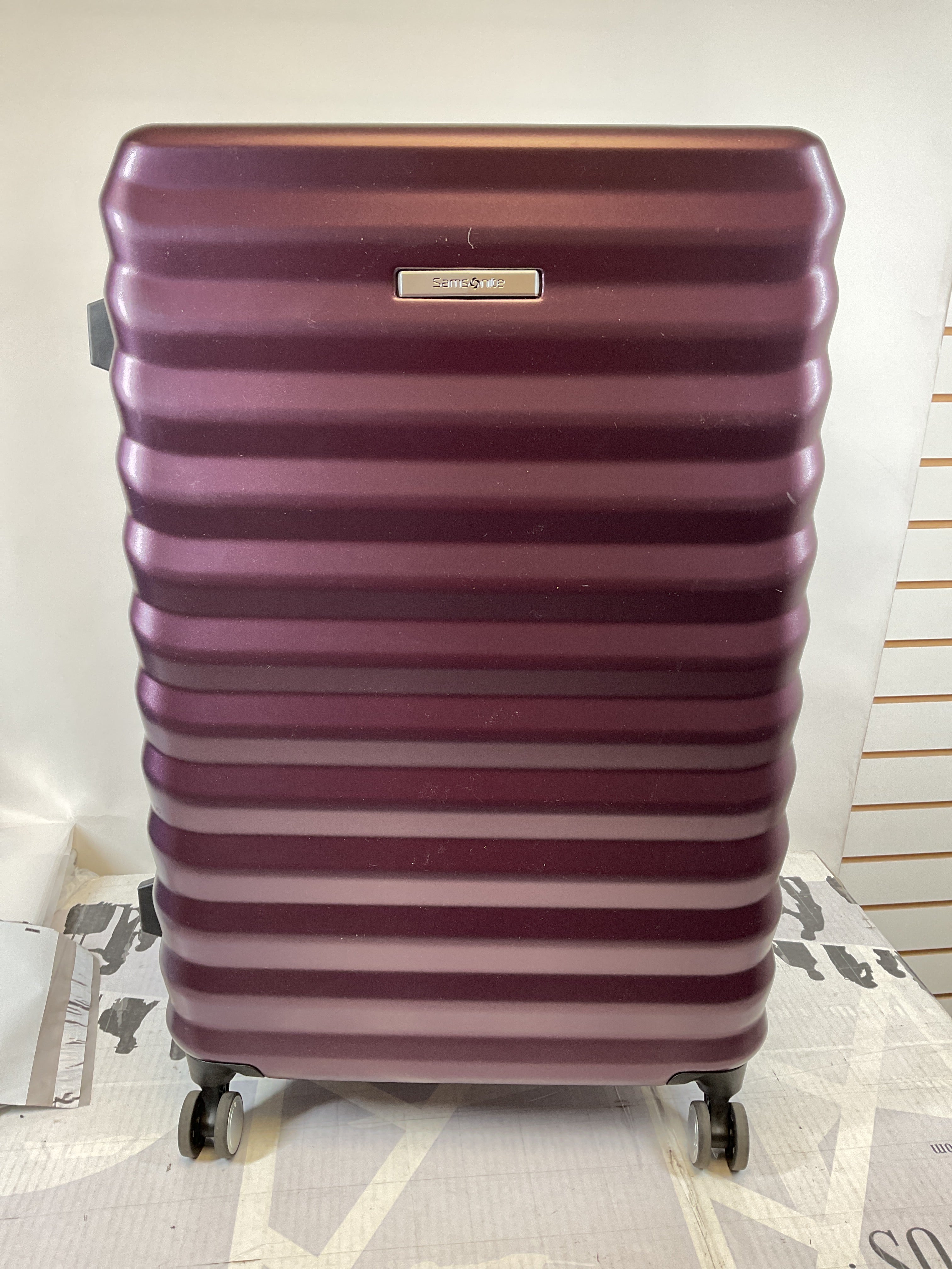 Samsonite Hard-Sided 28-Inch Lightweight Checked Large Expandable Element Suitcase: Durable, 360 Spinner Wheels, Adjustable Telescopic Handle, TSA-Approved Lock ( Dusk Purple , 28-Inch Checked-Large ) Dusk Purple 28 Inch Checked Large U4