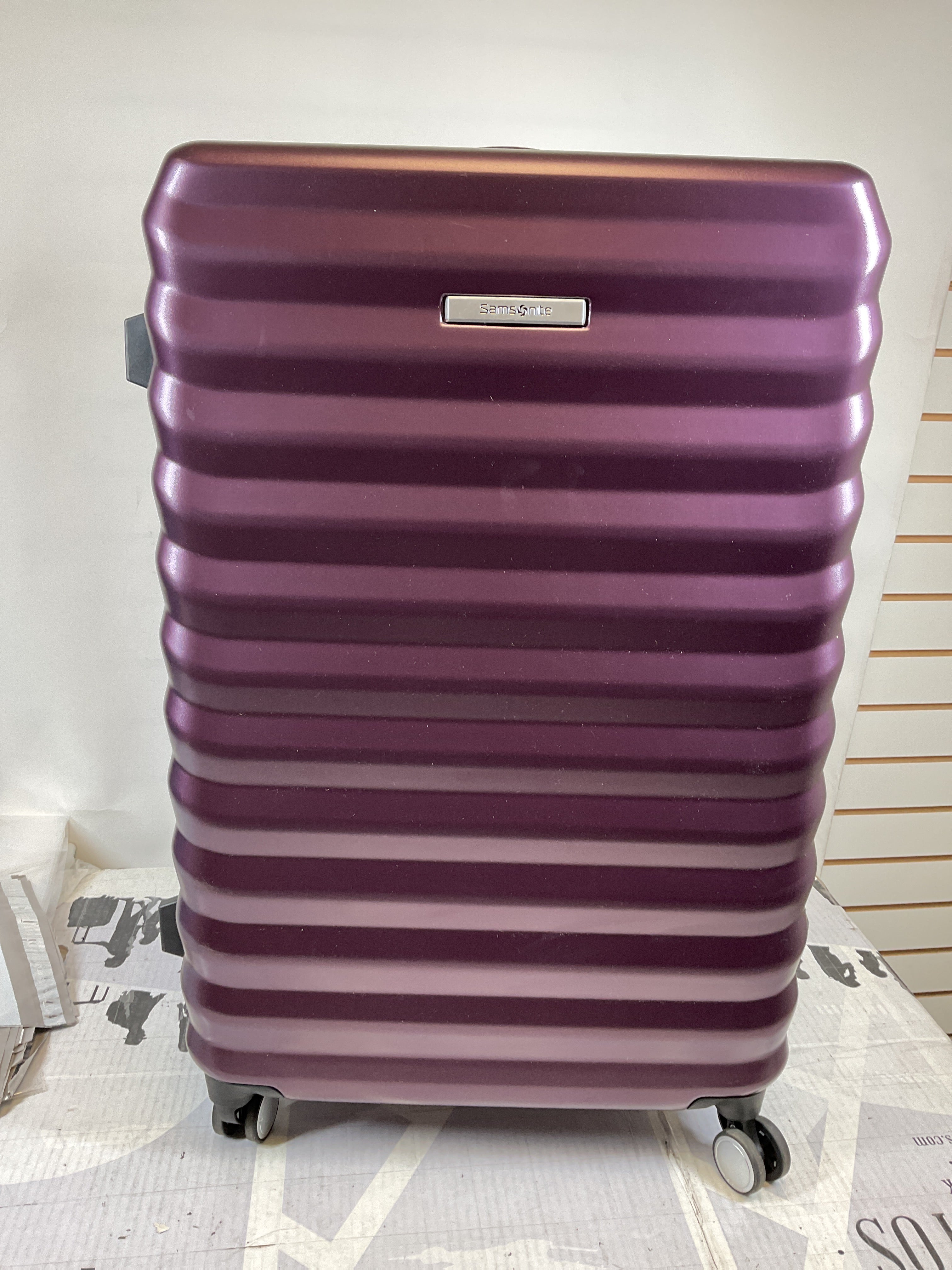 Samsonite Hard-Sided 28-Inch Lightweight Checked Large Expandable Element Suitcase: Durable, 360 Spinner Wheels, Adjustable Telescopic Handle, TSA-Approved Lock ( Dusk Purple , 28-Inch Checked-Large ) Dusk Purple 28 Inch Checked Large U6