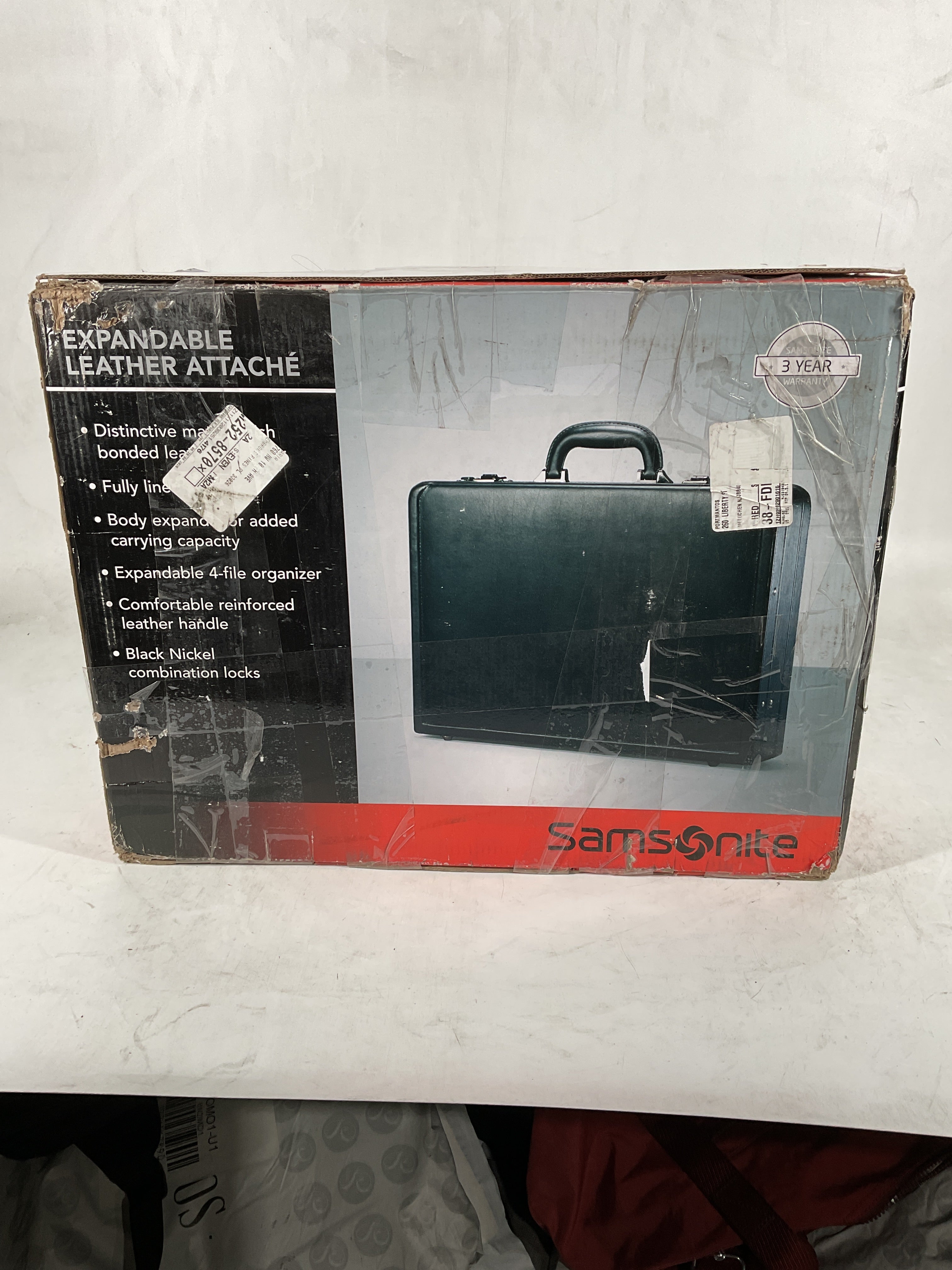 Samsonite Bonded Leather Attache 15.6 Black One Size U3
