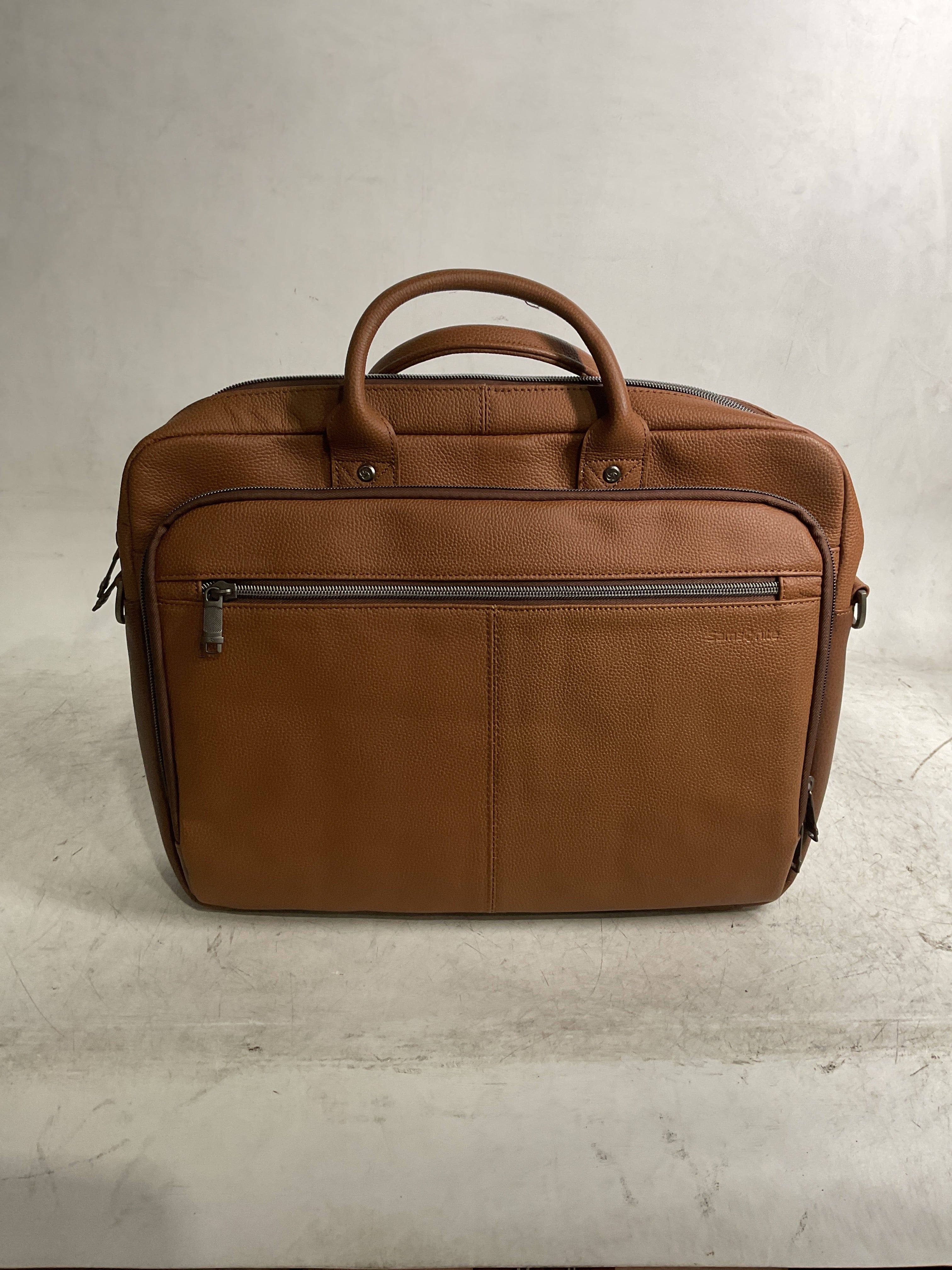 Samsonite Durham Colombian Leather 2 Pocket Briefcase ( Tan ) Tan  U1