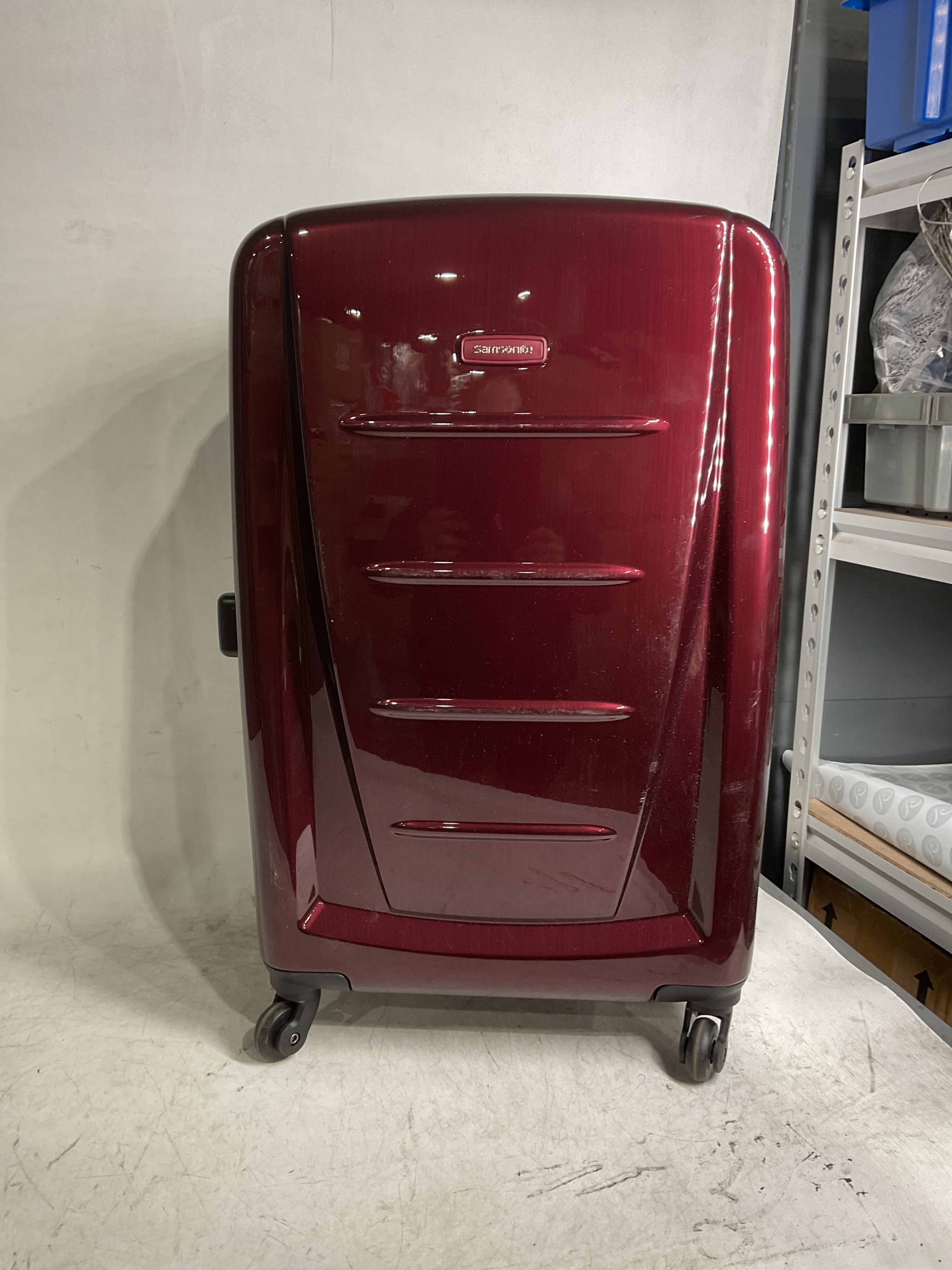 Samsonite Winfield 2 Hardside Luggage with 360 Spinner Wheels, TSA Lock, Airline Approved ( Burgundy , Checked-Medium 24-Inch ) Burgundy Checked Medium 24 Inch U11