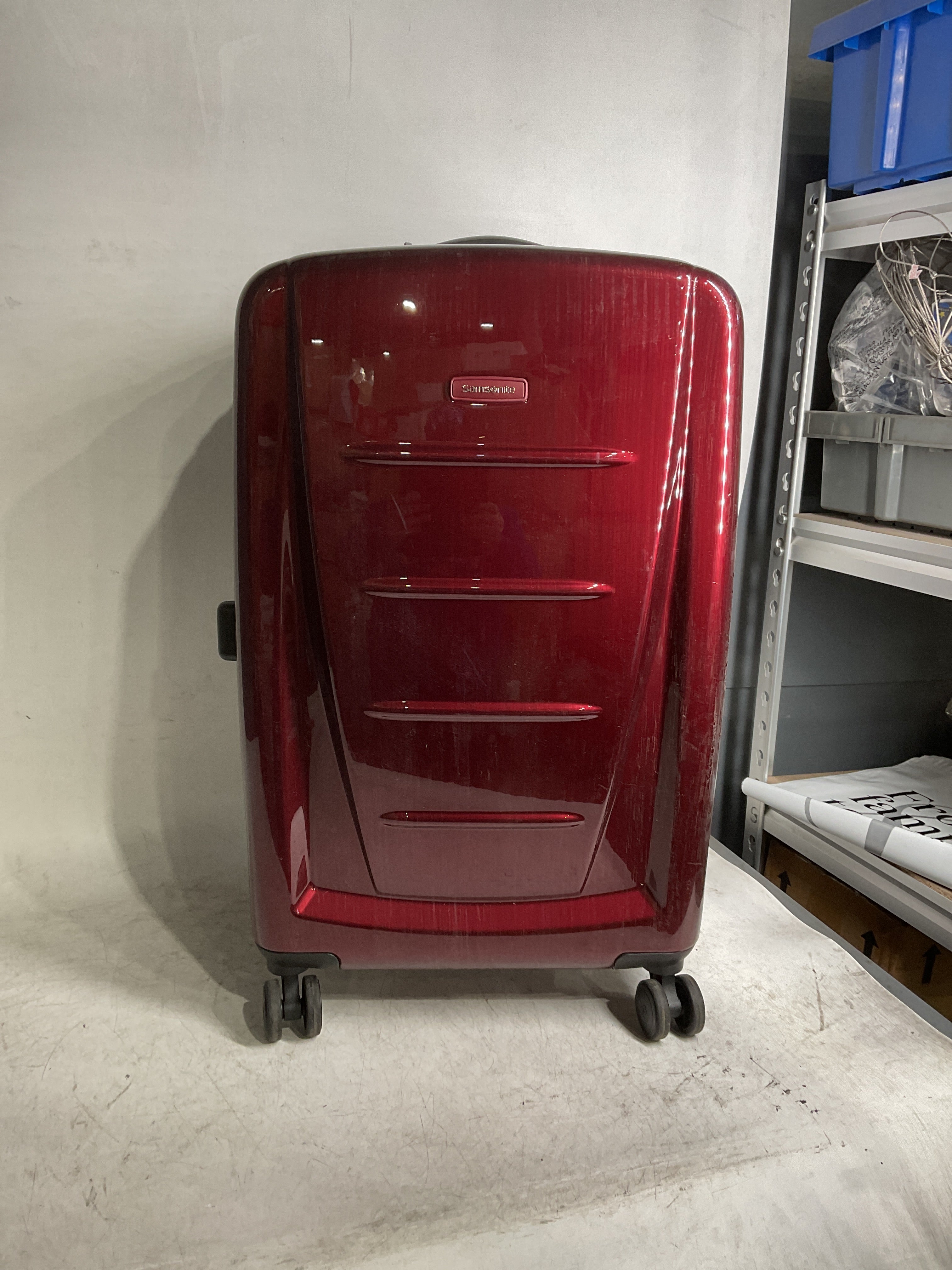 Samsonite Winfield 2 Hardside Luggage with 360 Spinner Wheels, TSA Lock, Airline Approved ( Burgundy , Checked-Medium 24-Inch ) Burgundy Checked Medium 24 Inch U12