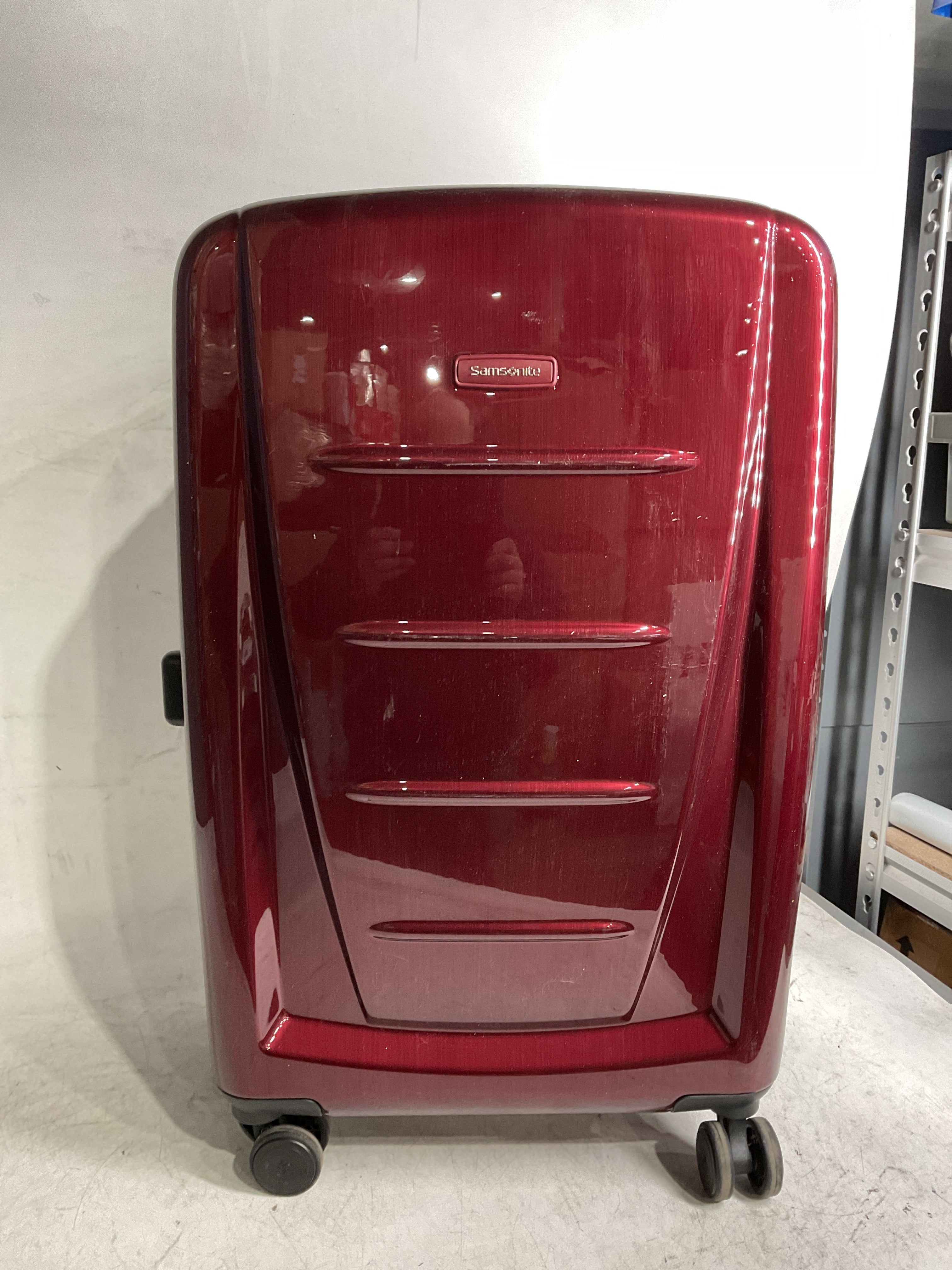 Samsonite Winfield 2 Hardside Luggage with 360 Spinner Wheels, TSA Lock, Airline Approved ( Burgundy , Checked-Medium 24-Inch ) Burgundy Checked Medium 24 Inch U13
