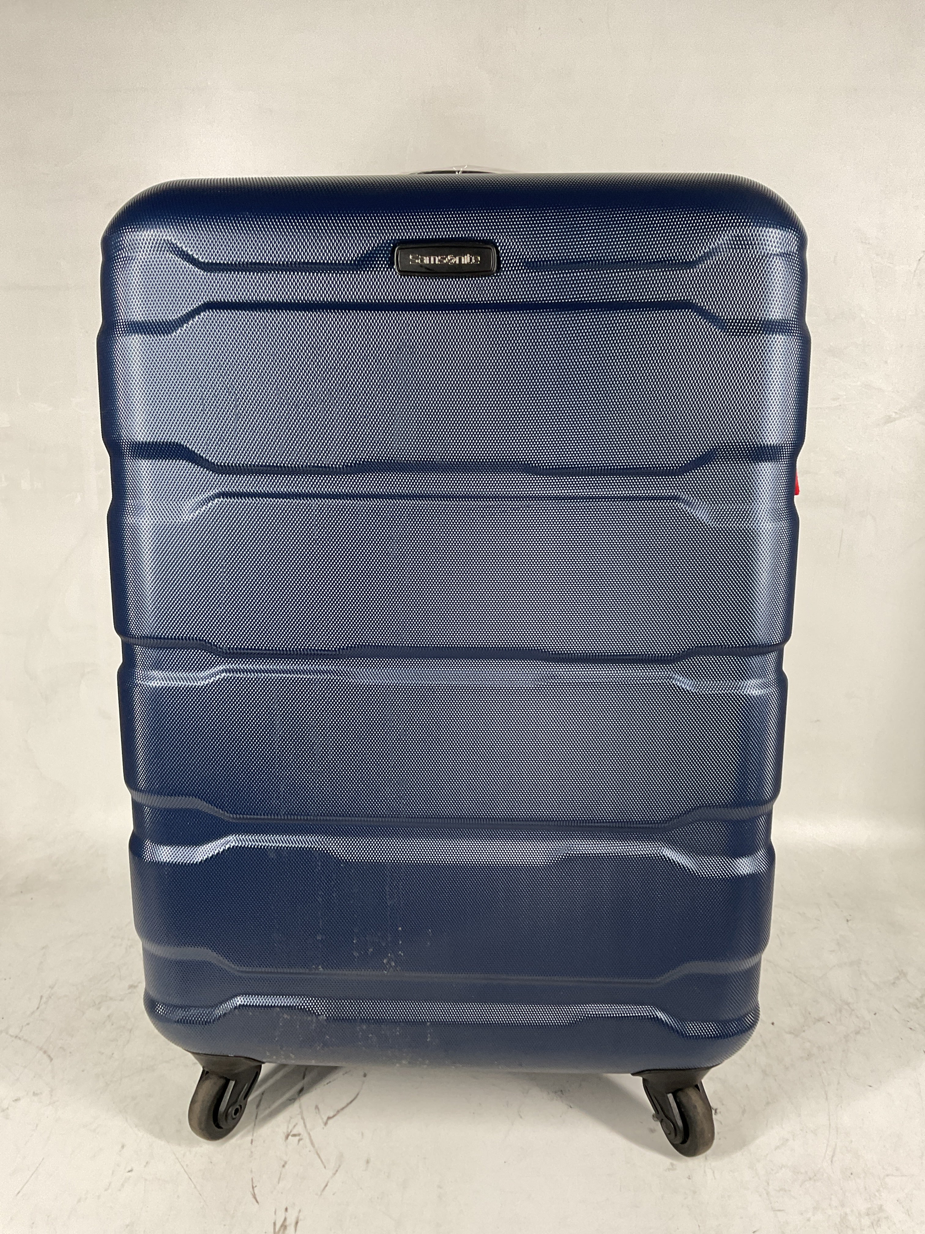 Samsonite Omni Pc Hardside Expandable Luggage with Spinner Wheels Navy Checked Medium 24 Inch U26