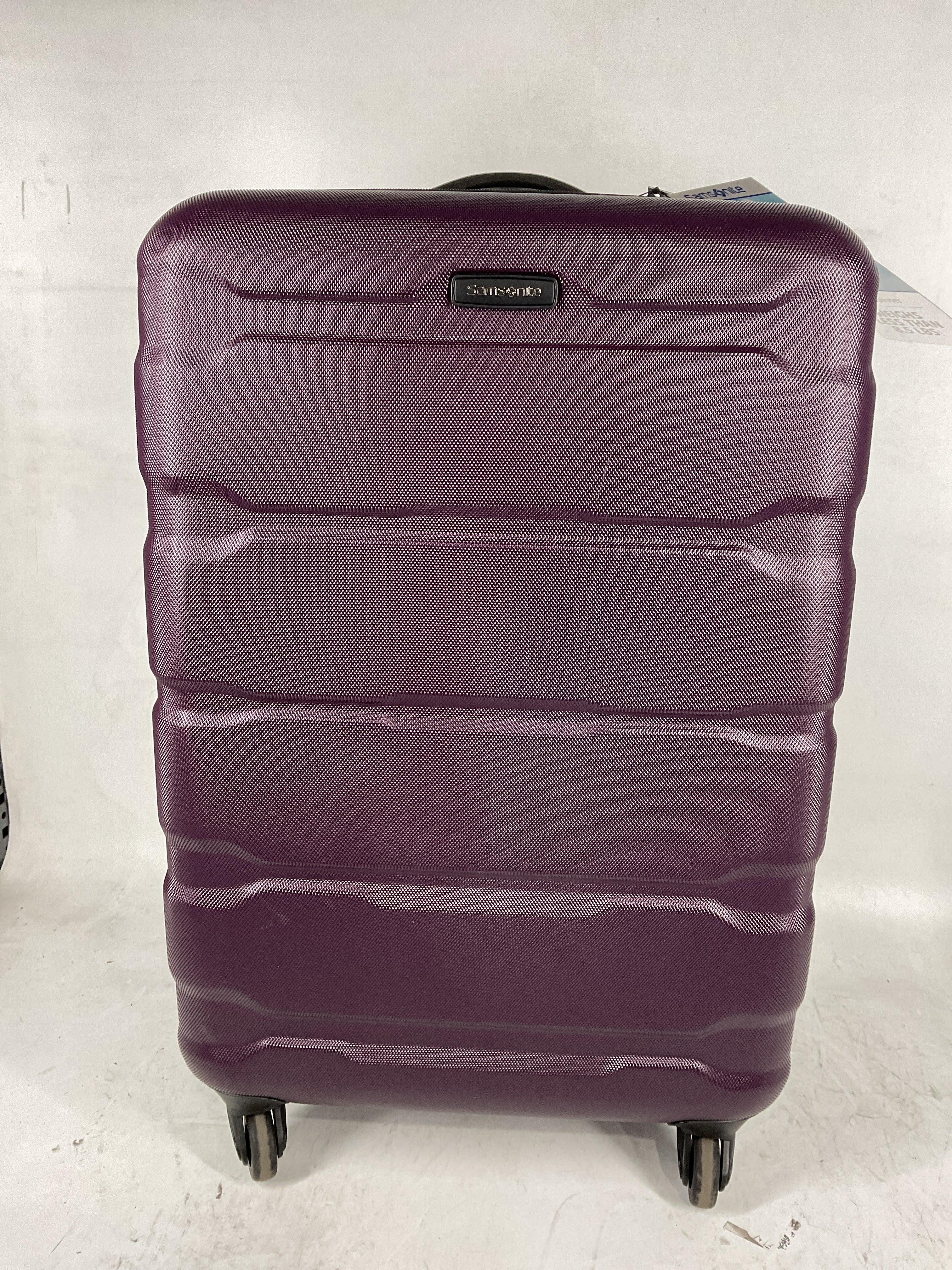Samsonite Omni Pc Hardside Expandable Luggage with Spinner Wheels Purple Checked Medium 24 Inch U17