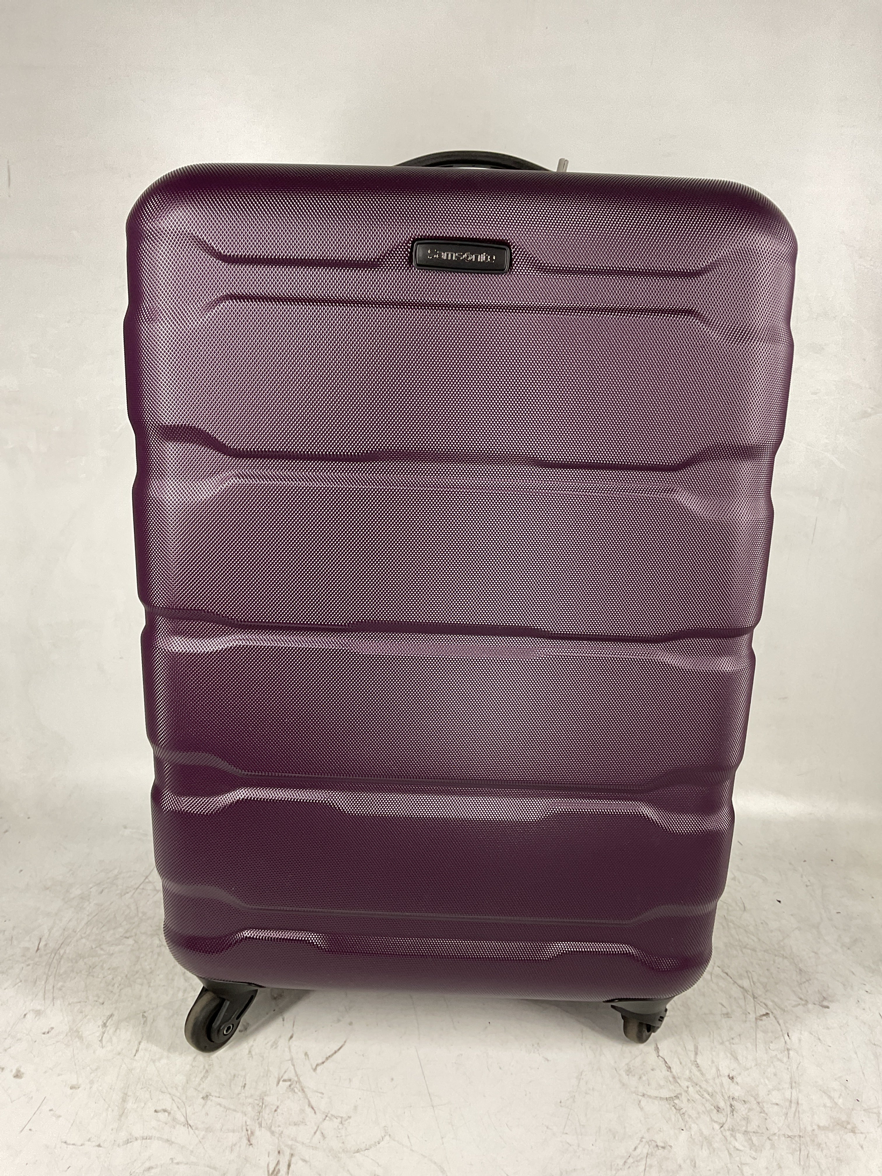 Samsonite Omni Pc Hardside Expandable Luggage with Spinner Wheels ( Purple , Checked-Medium 24-Inch ) Purple Checked Medium 24 Inch U20