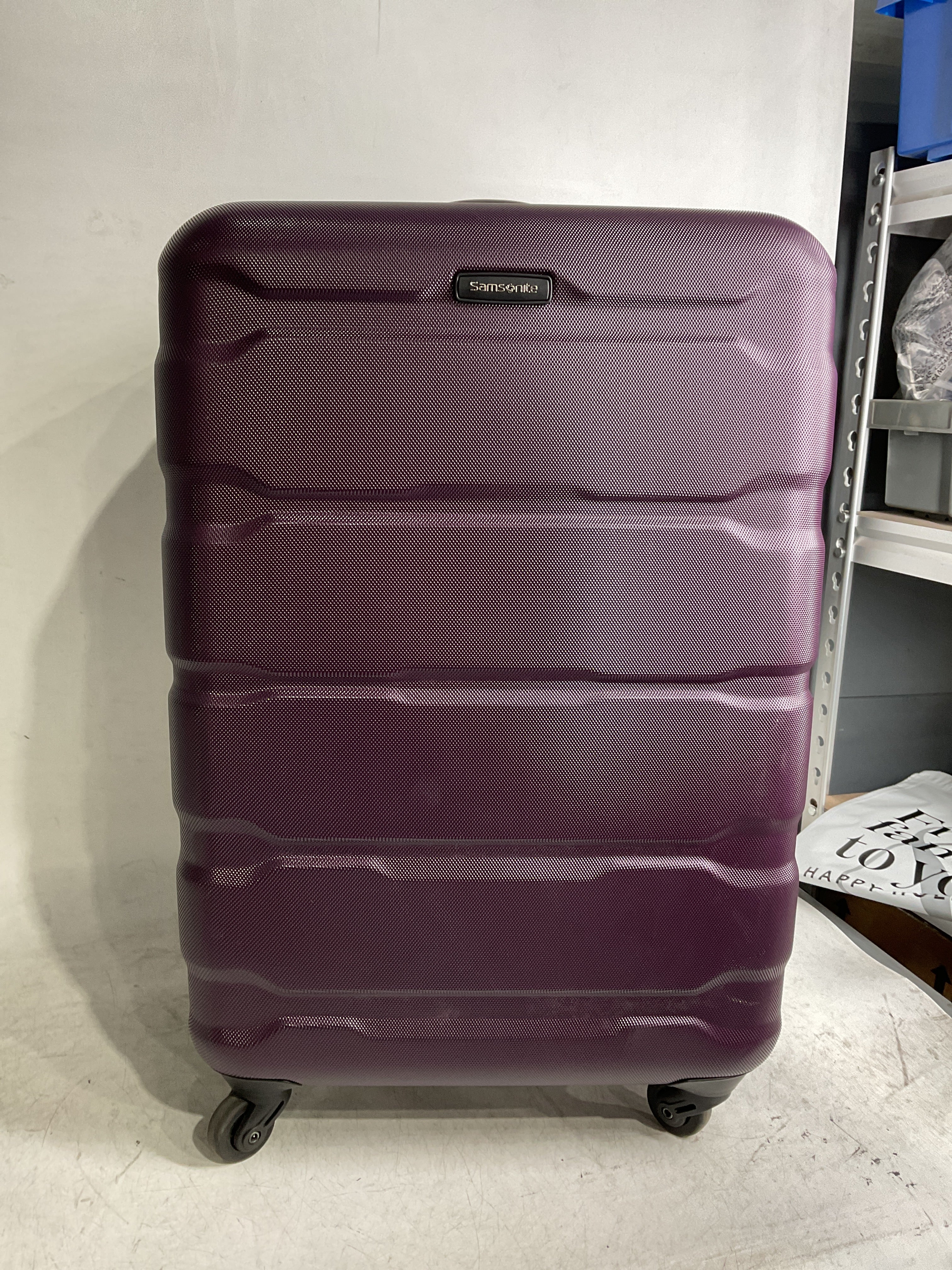 Samsonite Omni Pc Hardside Expandable Luggage with Spinner Wheels ( Purple , Checked-Medium 24-Inch ) Purple Checked Medium 24 Inch U25