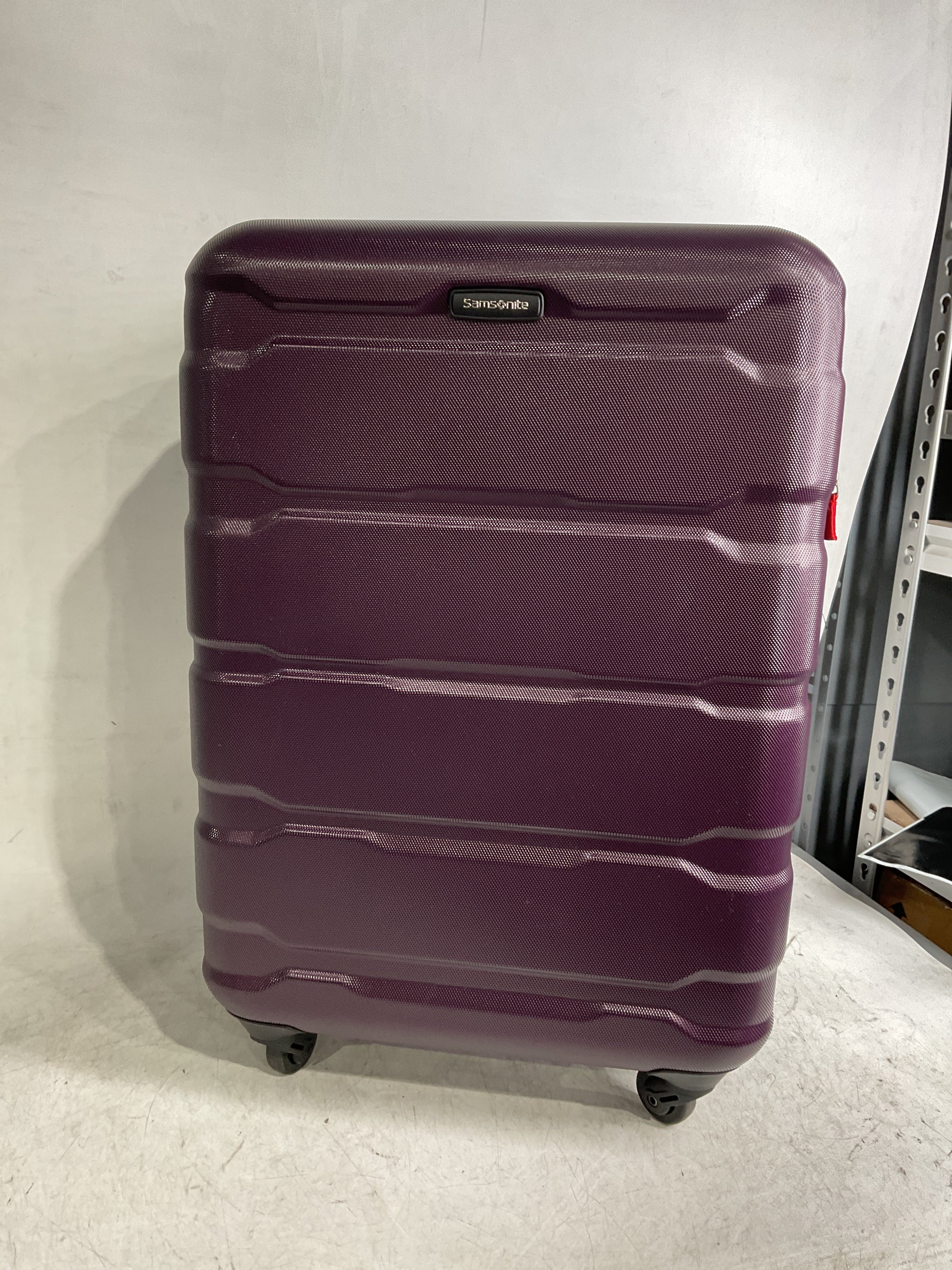 Samsonite Omni Pc Hardside Expandable Luggage with Spinner Wheels ( Purple , Checked-Medium 24-Inch ) Purple Checked Medium 24 Inch U28