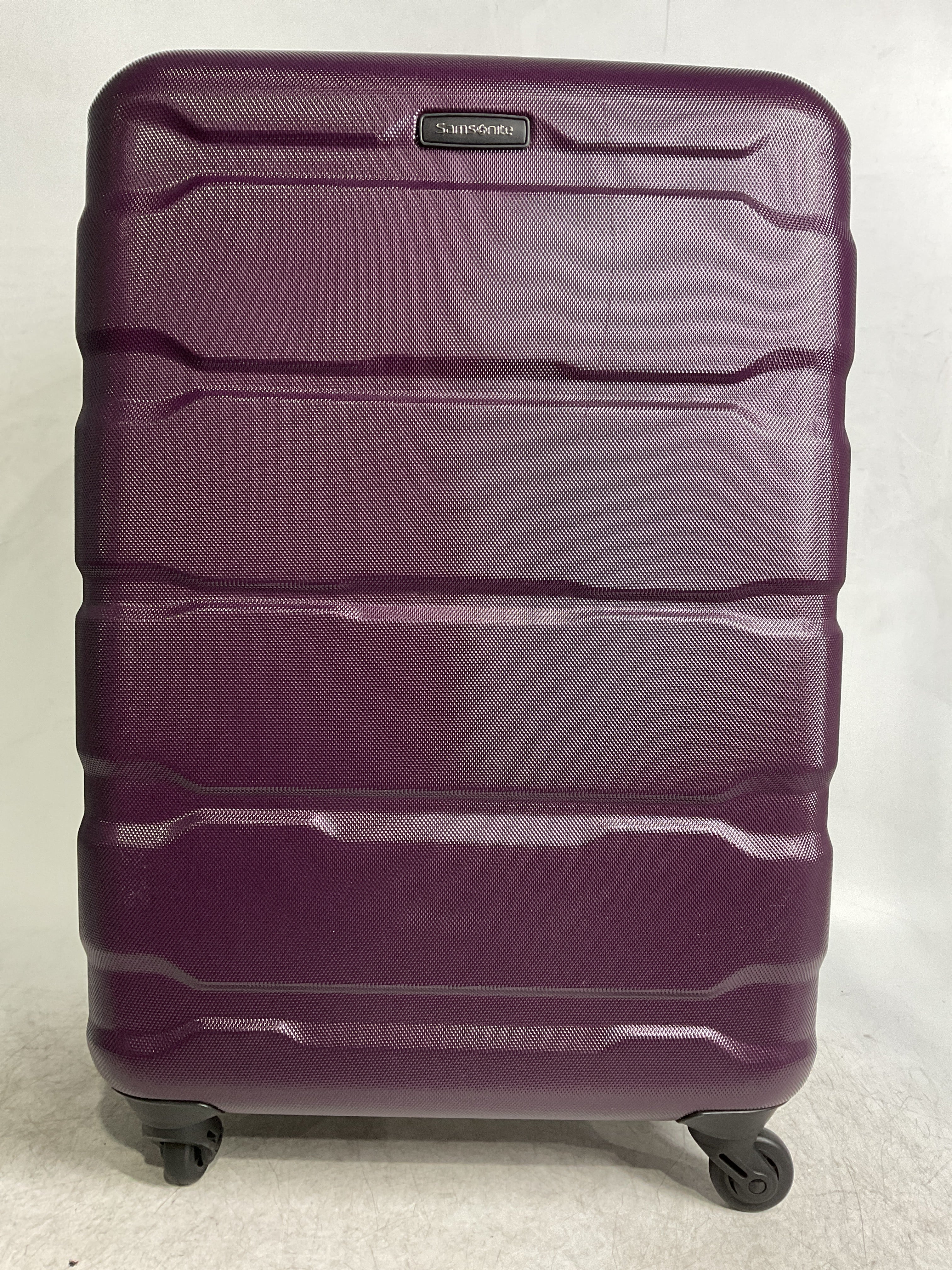 Samsonite Omni Pc Hardside Expandable Luggage with Spinner Wheels ( Purple , Checked-Medium 24-Inch ) Purple Checked Medium 24 Inch U29